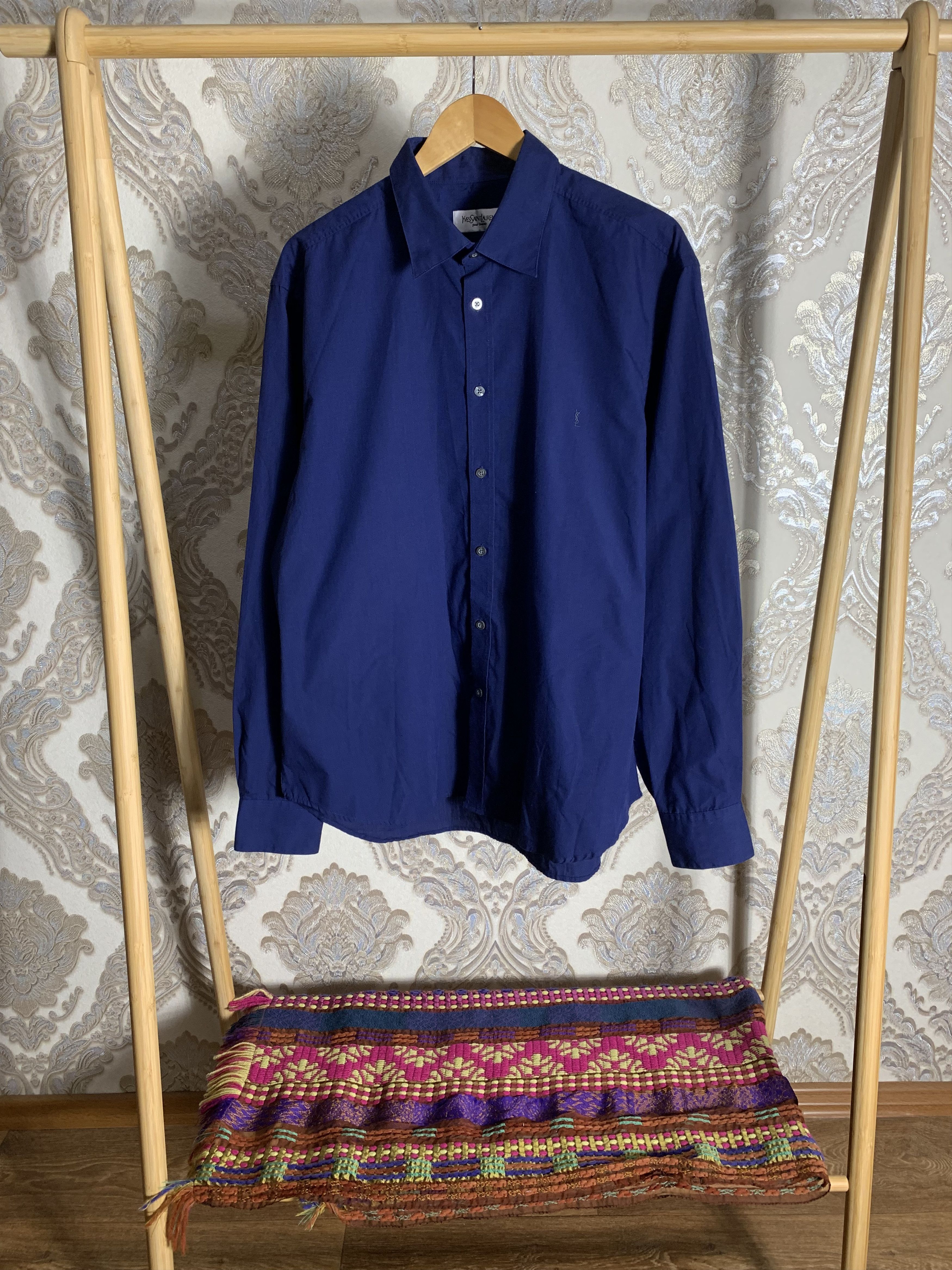 Saint Laurent Paris VINTAGE YVES SAINT LAURENT CLASSIC DESIGNER RETRO SHIRT 90s Size US XL / EU 56 / 4 - 1 Thumbnail