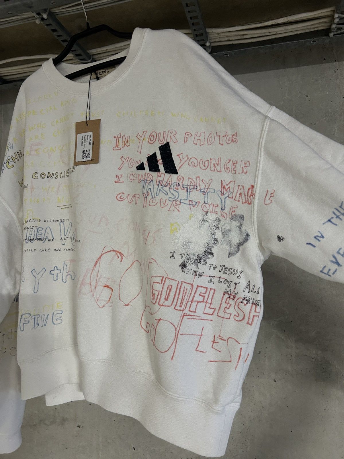Yeezy Yeezy S5 scribble sweatshirt x Adidas x Henry A. levy Size US L / EU 52-54 / 3 - 3 Thumbnail