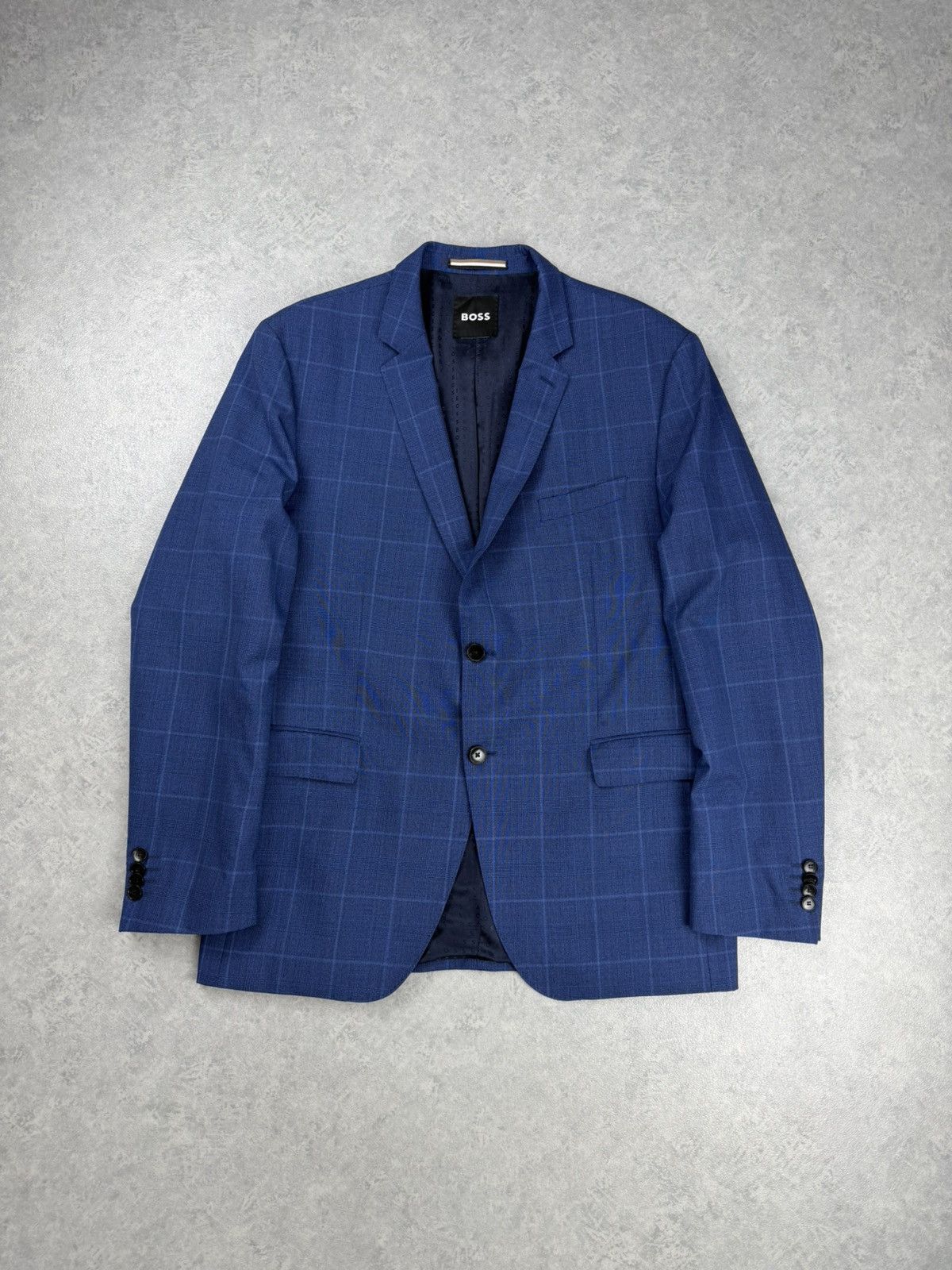Hugo Boss Hugo Boss Blazer 44R 54 Blue Check Wool Men’s Size 44R - 1 Thumbnail