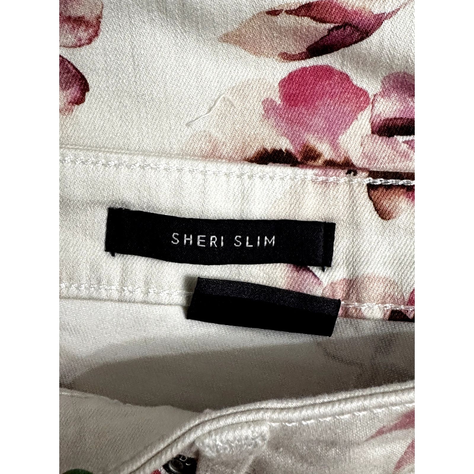 Other NYDJ Jeans Floral Sheri Slim Ankle Length Cream/Pink 14 NWT Size 36" / US 14 / IT 50 - 10 Thumbnail