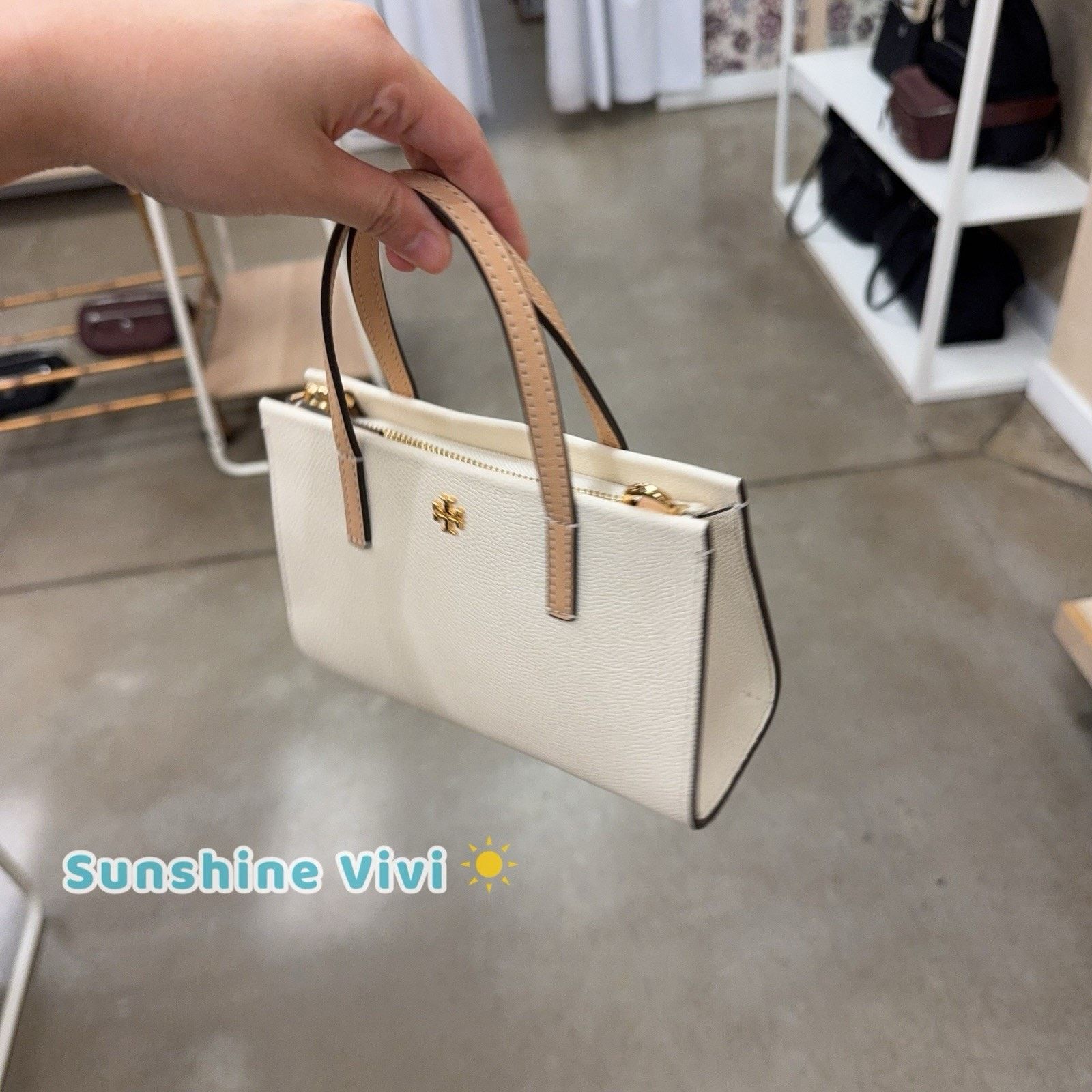 Tory Burch NWT Tory Burch Blake Color-Block Mini Tote 175949 Warm White Size ONE SIZE - 5 Thumbnail
