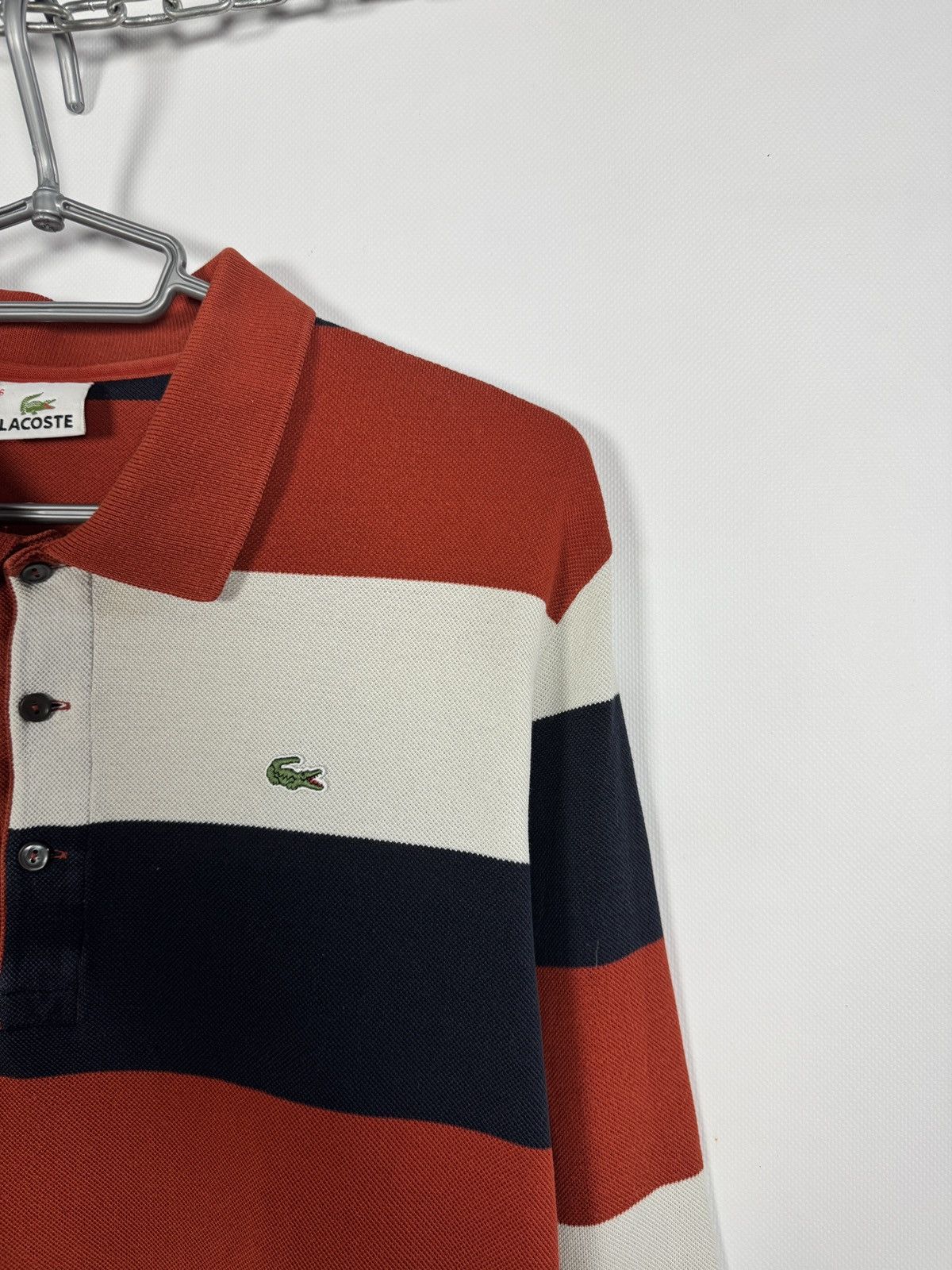 Lacoste Lacoste Long Sleeve Striped Polo Shirt Rugby Style Size 6 Size US XL / EU 56 / 4 - 2 Thumbnail