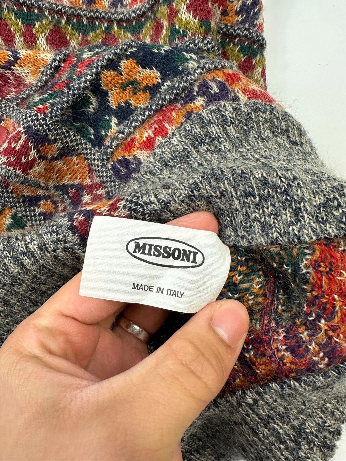 Missoni Missoni 90s Multicolor Jacquard Wool Mohair Cardigan Vest Size US L / EU 52-54 / 3 - 7 Thumbnail