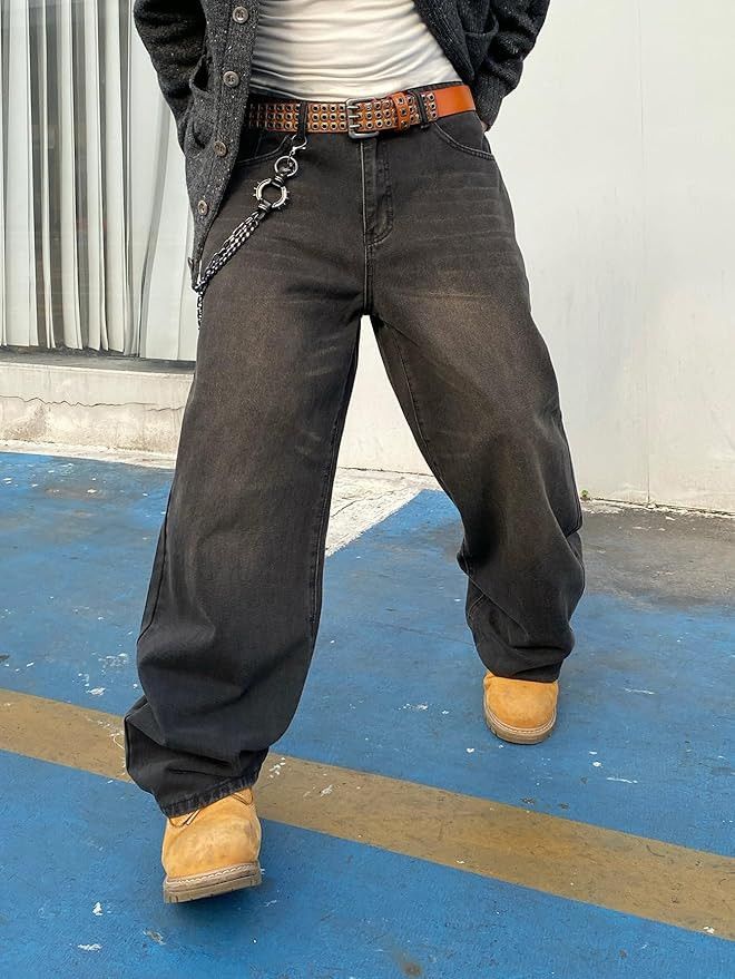 Jean (Quality) Japanese inspired wide leg mud wash jeans Size US 34 / EU 50 - 1 Thumbnail
