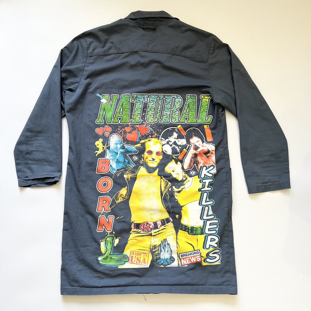 image of Hotnatural Born Killers Jacket Cape 90's Movie Stone Usa 00S in Grey, Men's (Size Large)