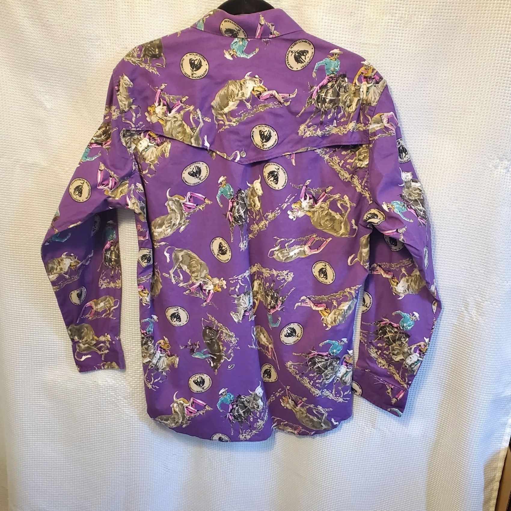 Wrangler Vintage Wrangler Mens XL Cowboy Cut Pro Rodeo Print Button Up Purple Shirt Size US XL / EU 56 / 4 - 2 Thumbnail