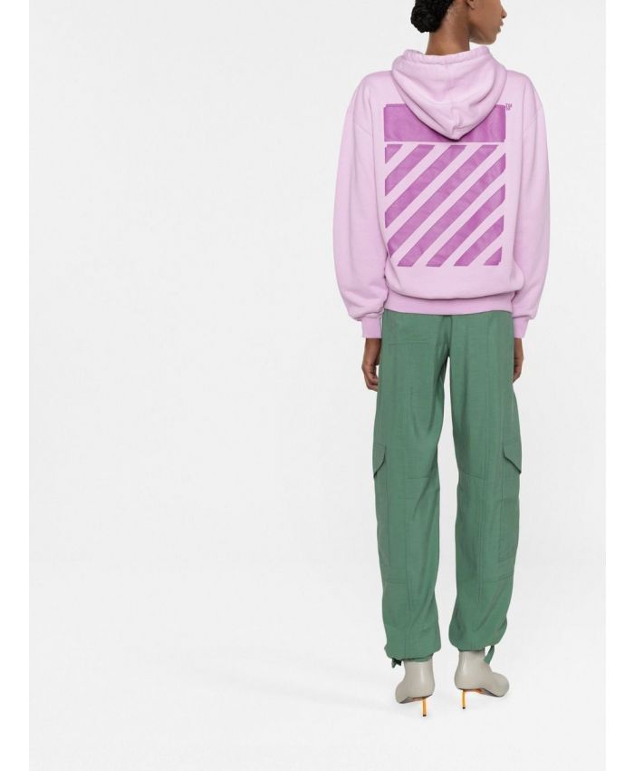 Off-White o1gr1nt0125 Diag Regular Hoodie in Lilac Size XXS / US 00 / IT 34 - 4 Thumbnail