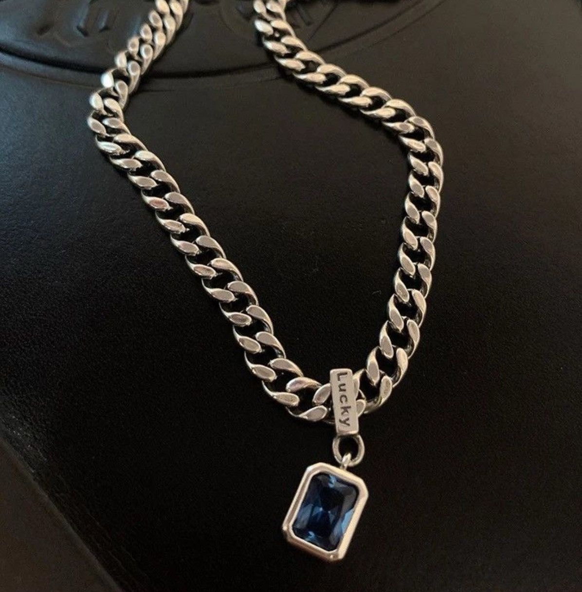 Other Square Blue Zirconia Pendant Necklace Size ONE SIZE - 3 Thumbnail