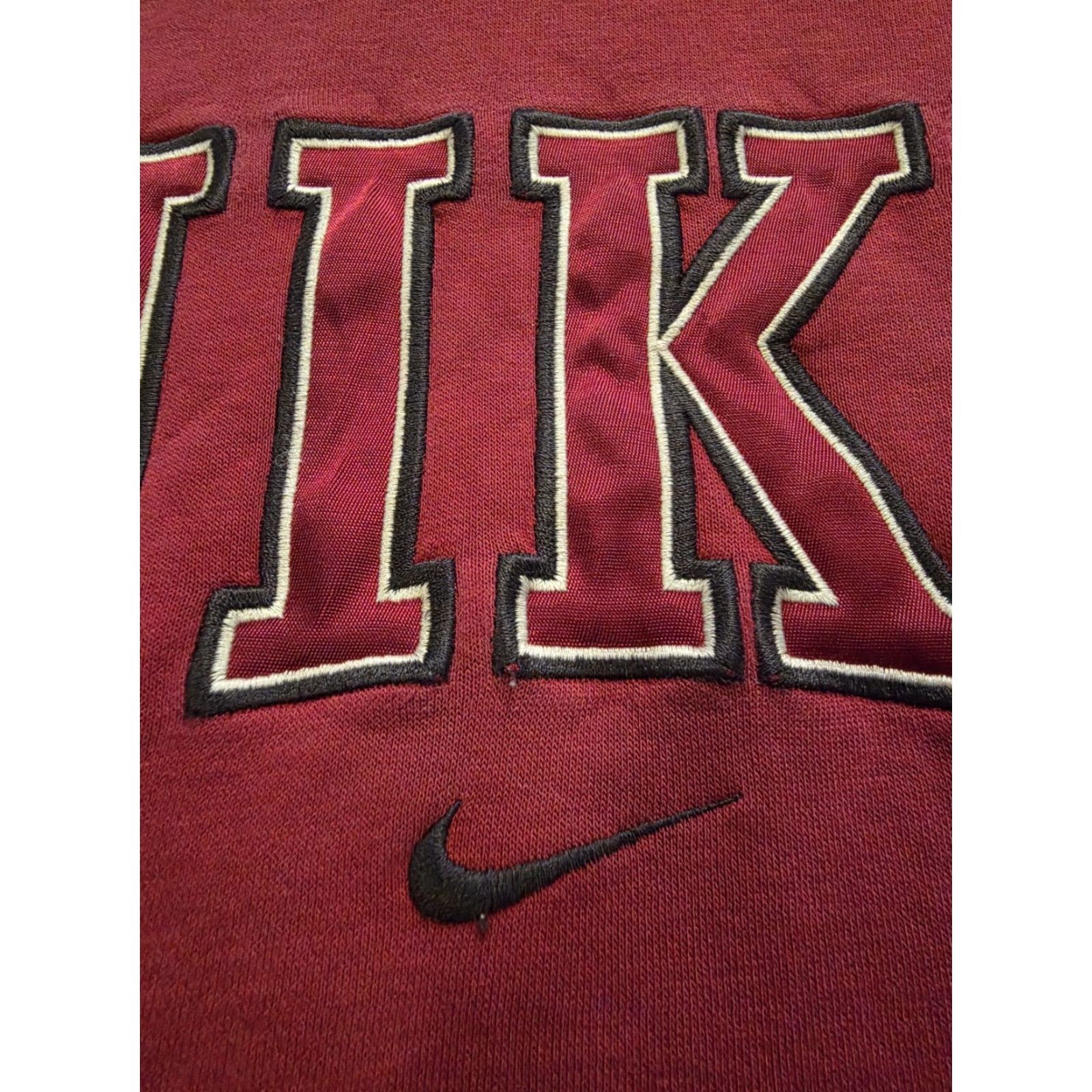 Nike VINTAGE Nike Center Swoosh Spellout Hoodie Men's Large Red Grunge Logo Embroidered Pullover Hooded with Pockets Size US L / EU 52-54 / 3 - 4 Thumbnail