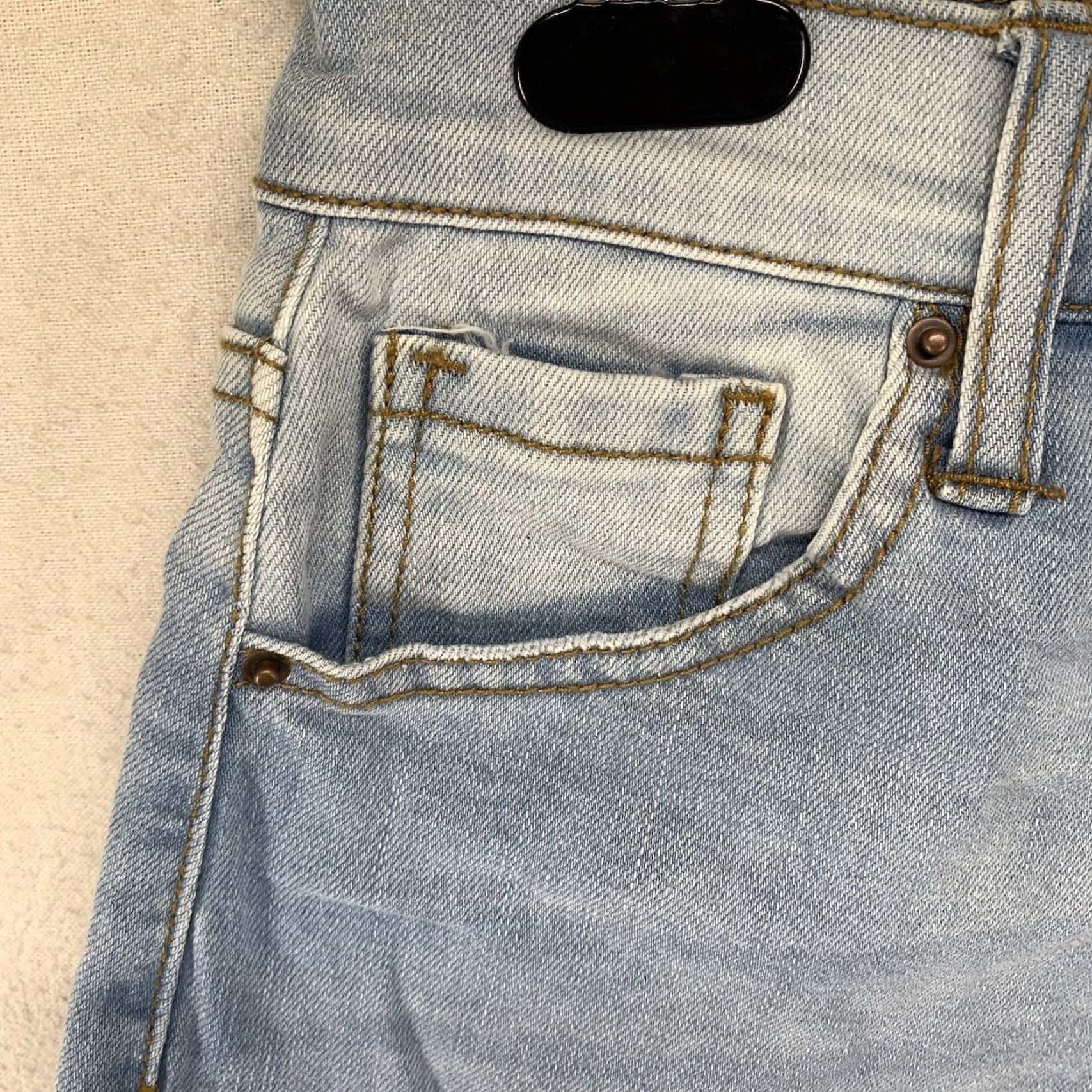 Fashion Nova VINTAGE Fashion Nova Women's High Rise Denim Shorts Casual Summer 5 Blue Cotton Spandex Size 27" / US 4 / IT 40 - 7 Thumbnail