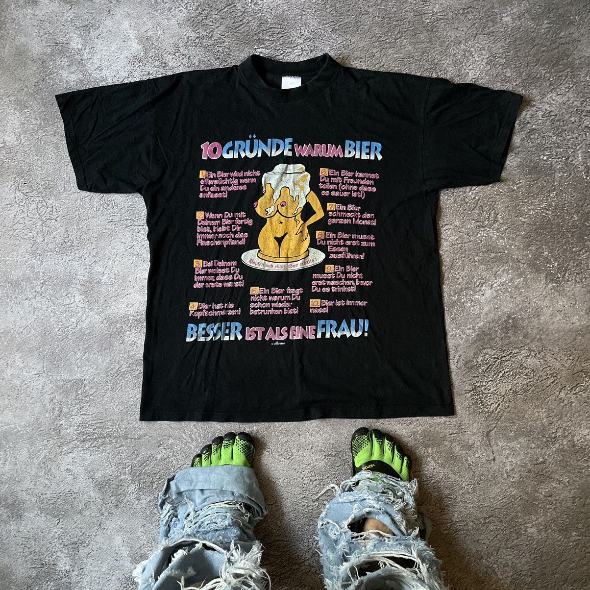 Vintage Vintage Y2K Graphic Beer Tee Oversized Humor Skate Faded XL Size US XL / EU 56 / 4 - 2 Thumbnail