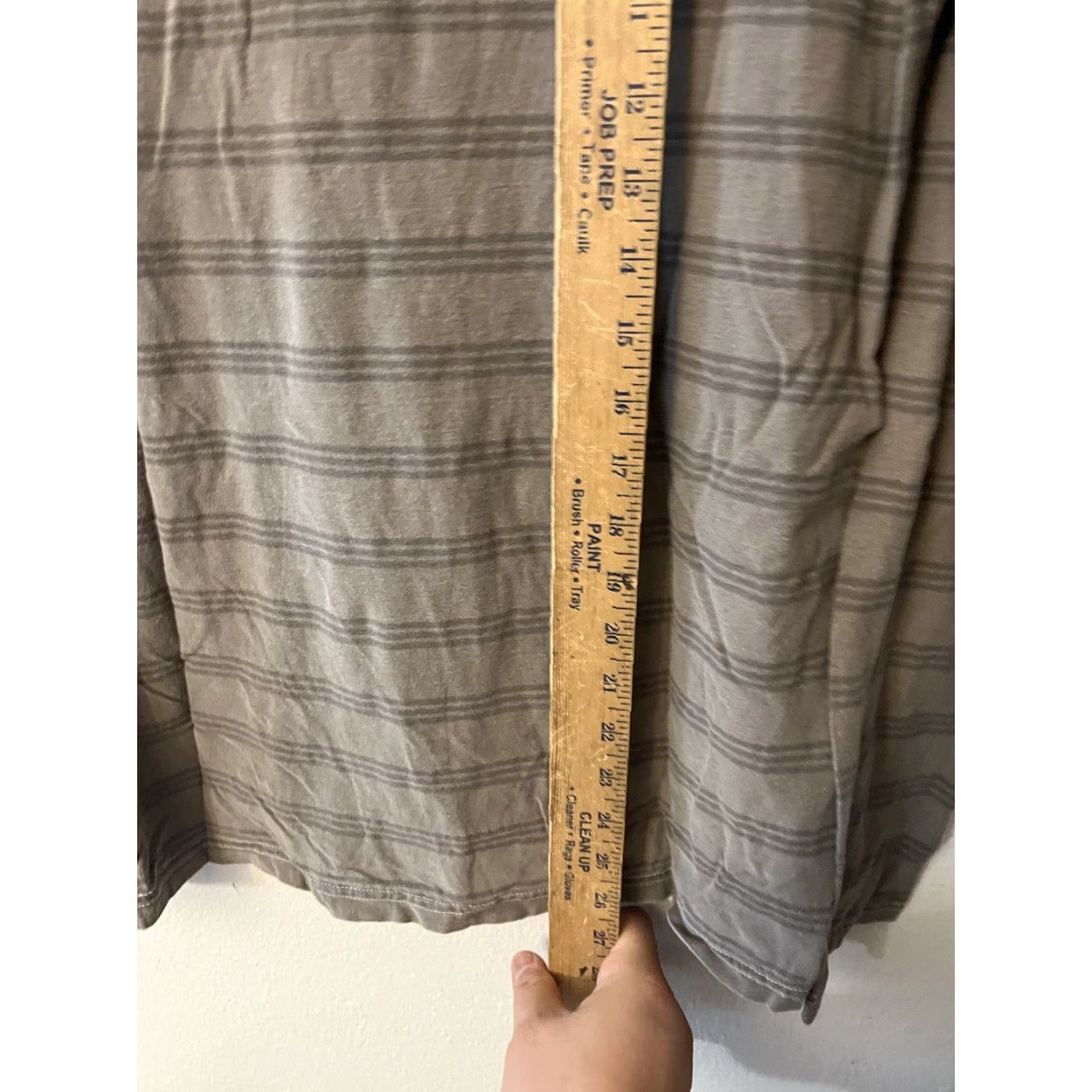 RVCA VINTAGE RVCA Hooded Shirt Mens Gray Striped Pullover Long Sleeve Regular Fit Cotton Blend Outdoor Size US S / EU 44-46 / 1 - 4 Thumbnail