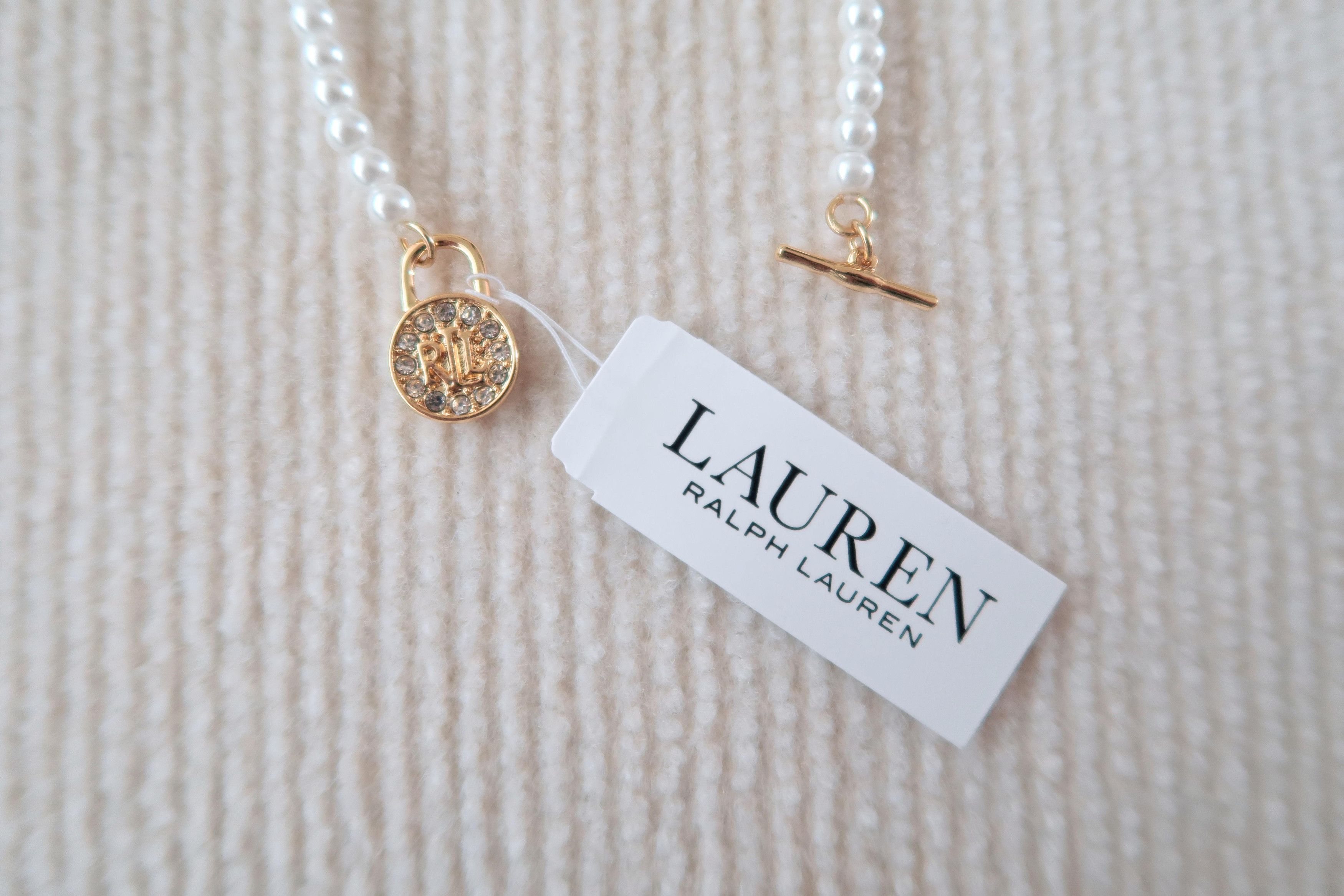 Ralph Lauren Ralph Lauren Pearl RL Logo Diamond Pendant Necklace Size ONE SIZE - 7 Thumbnail