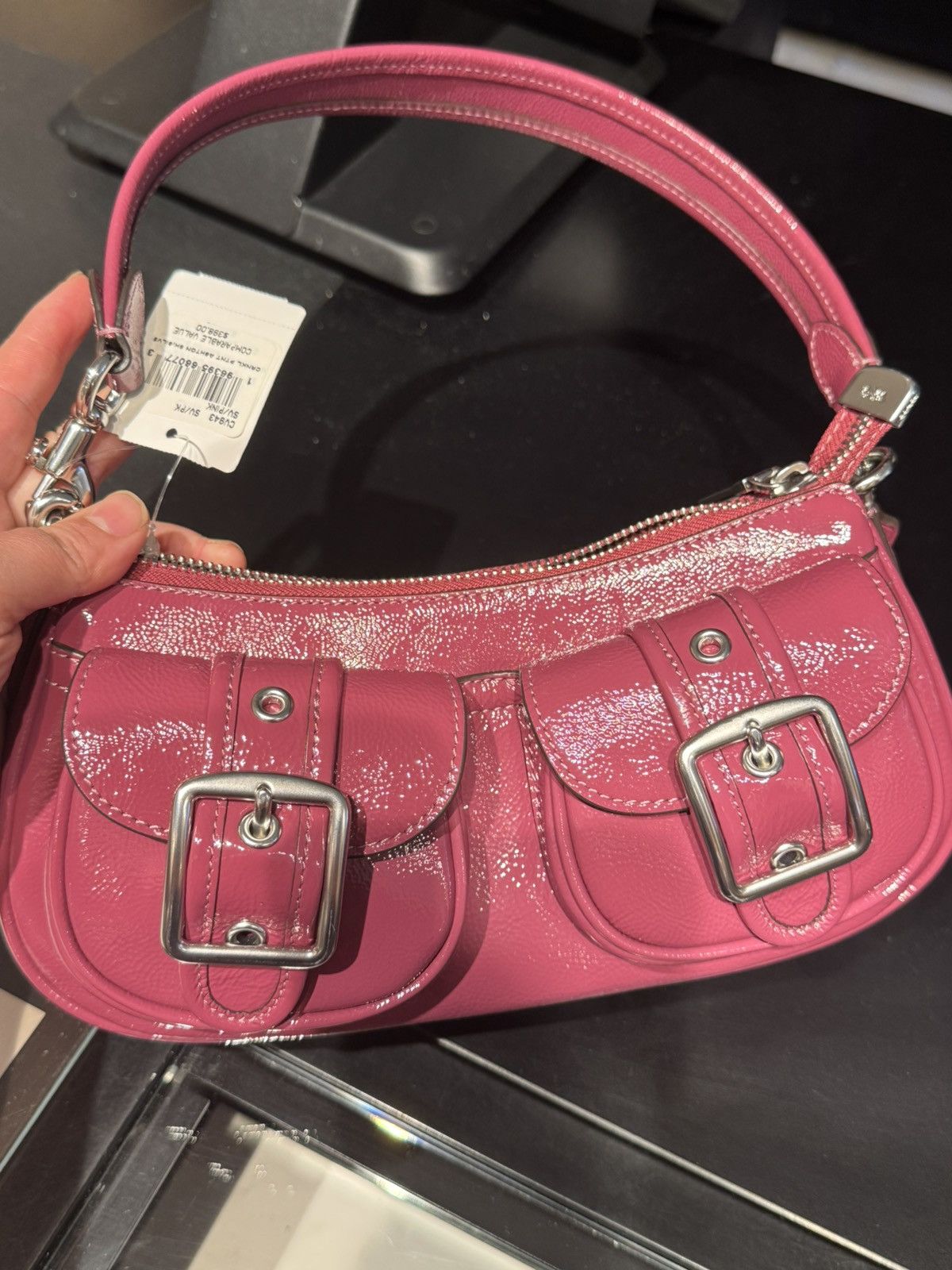 Coach NWT Coach Ashton Baguette Bag CV943-novelty leather/Pink Size ONE SIZE - 7 Thumbnail