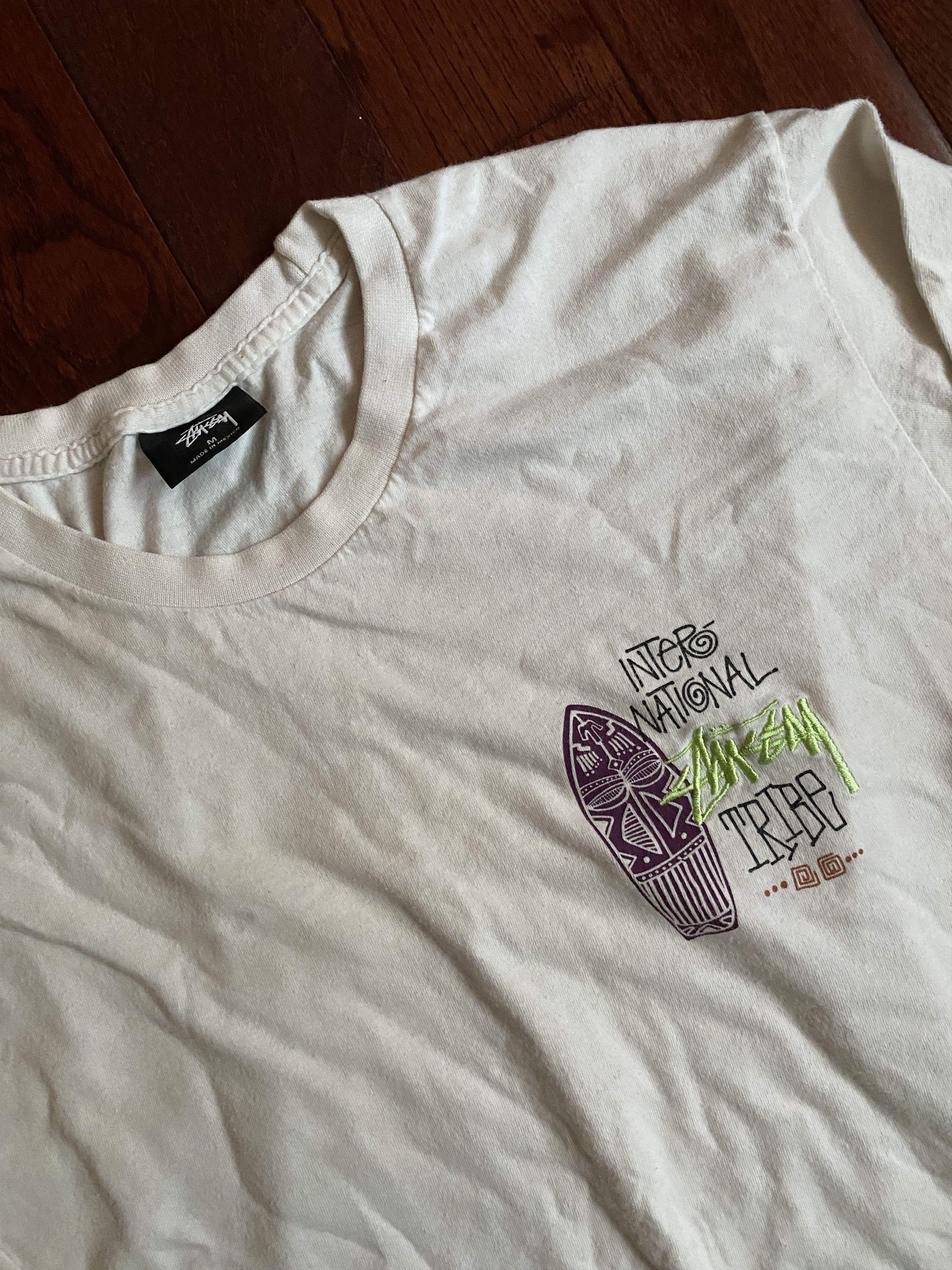 Stussy International Tribe Embroidered Long Sleeve T-Shirt Size US M / EU 48-50 / 2 - 1 Thumbnail