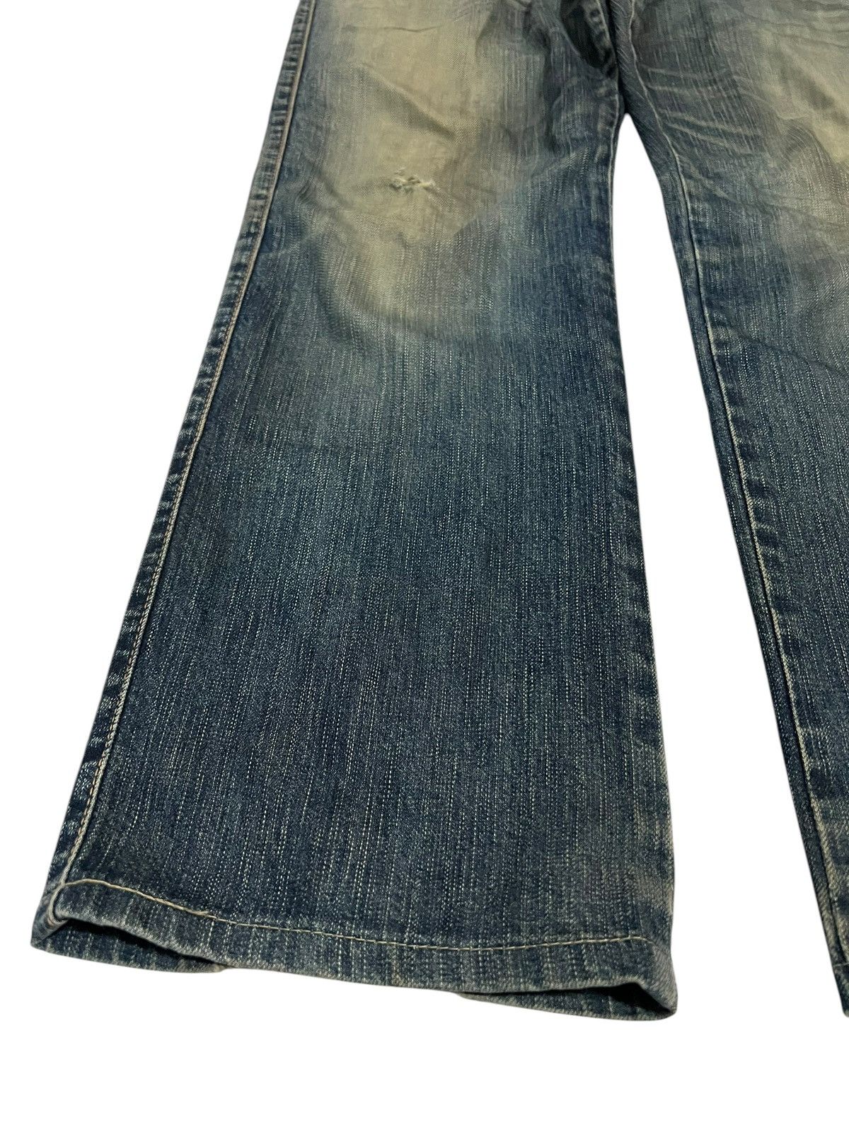 Edwin × If Six Was Nine 🌈Flare Vintage Edwin 503 Blue Trip Distressed Mud Wash Jean Size US 34 / EU 50 - 4 Thumbnail