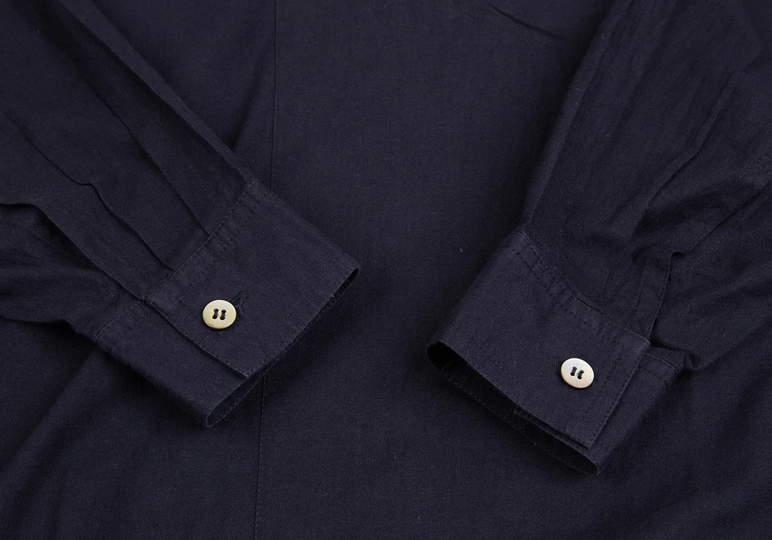 Issey Miyake Stand Neck Pullover Shirt in Navy, Size M Size US M / EU 48-50 / 2 - 9 Thumbnail