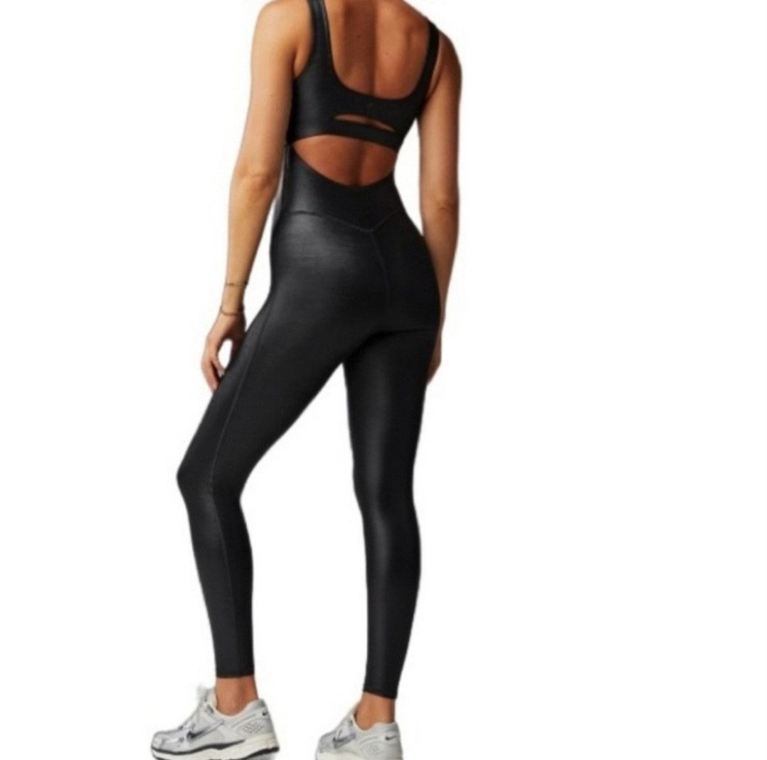 Fabletics FABLETICS Khloé Edit Black Motion365+ Shine Jumpsuit Size 30" / US 8 / IT 44 - 5 Thumbnail