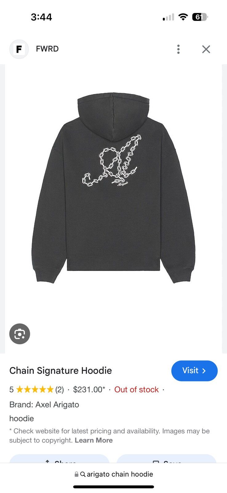 Axel Arigato Axel Arigato Chain Signature Hoodie Size US M / EU 48-50 / 2 - 2 Thumbnail