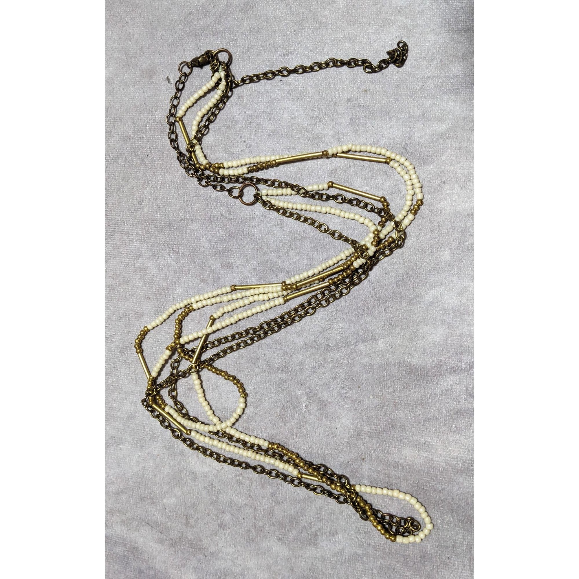 Other Gold White Multilayer Bohemian Necklace Size ONE SIZE - 9 Thumbnail