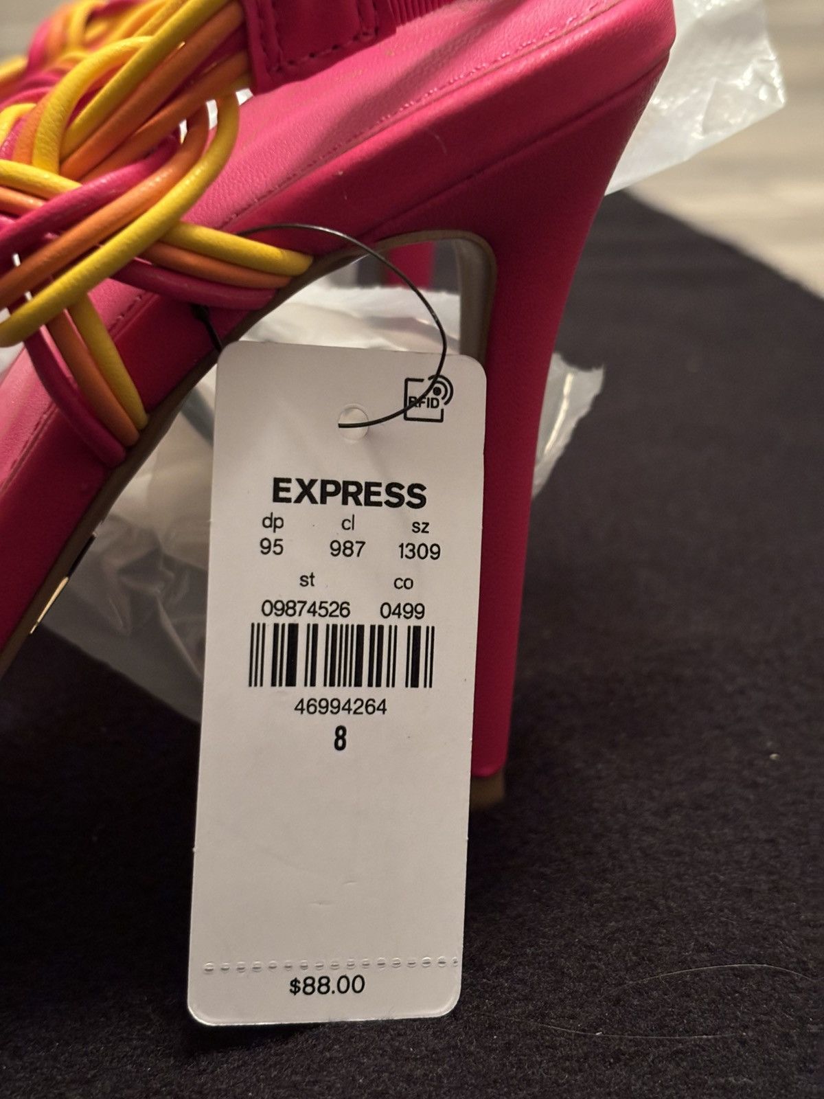 Express Woven Multi Strap Heeled Sandals- EXPRESS BRAND- Size 8W Size US 8 / IT 38 - 8 Thumbnail