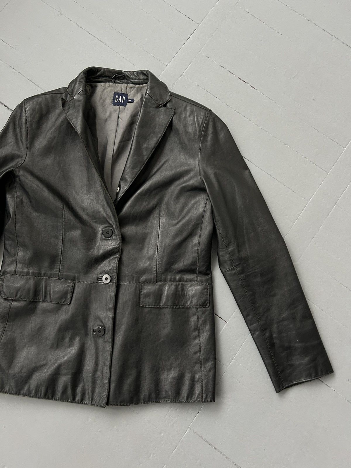 Gap Gap vintage leather blazer jacket Size M / US 6-8 / IT 42-44 - 3 Thumbnail