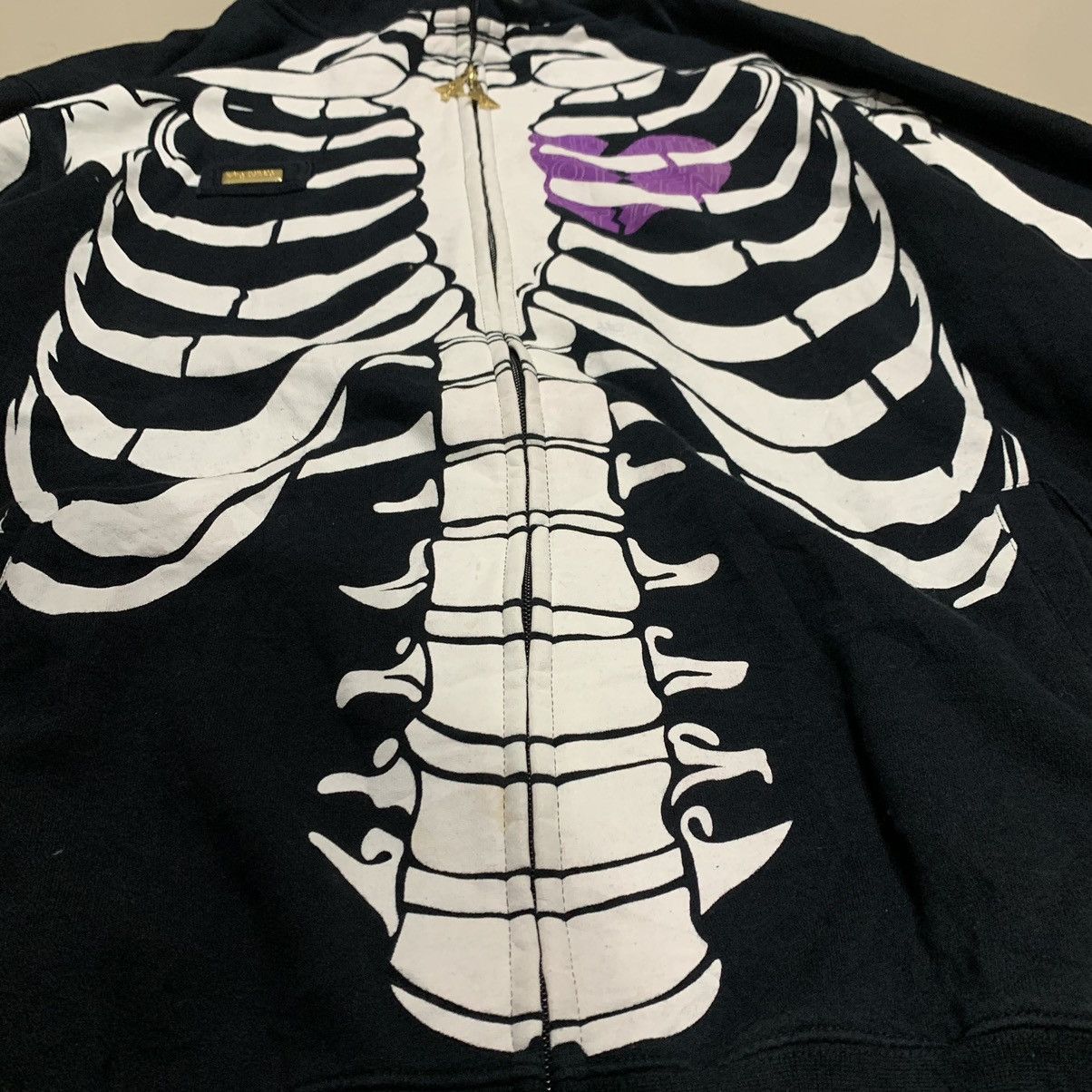 LRG × Vintage Rare LRG Dead Serious Skeleton Ziphoodie Glow In The Dark Size US XL / EU 56 / 4 - 4 Thumbnail