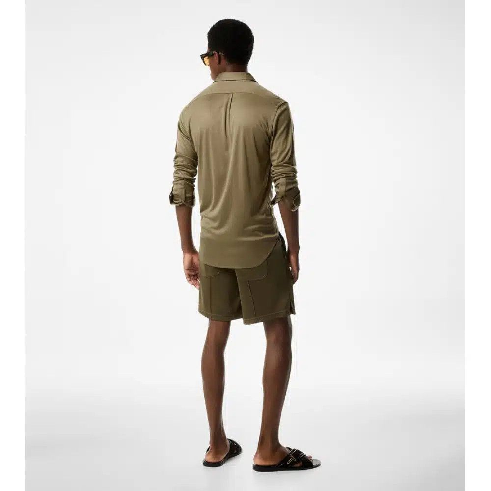 Tom Ford o1loc1c0426 JBL009 Sheer Silk Shirt in Beige Size US M / EU 48-50 / 2 - 3 Thumbnail