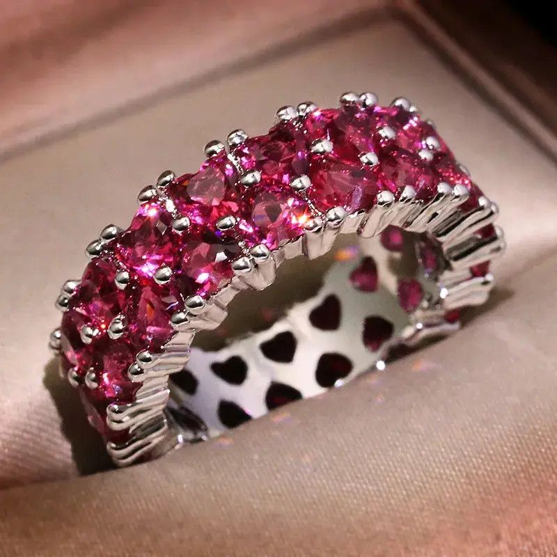 Jewelry Handmade Pink Heart shaped Ring Size ONE SIZE - 3 Thumbnail
