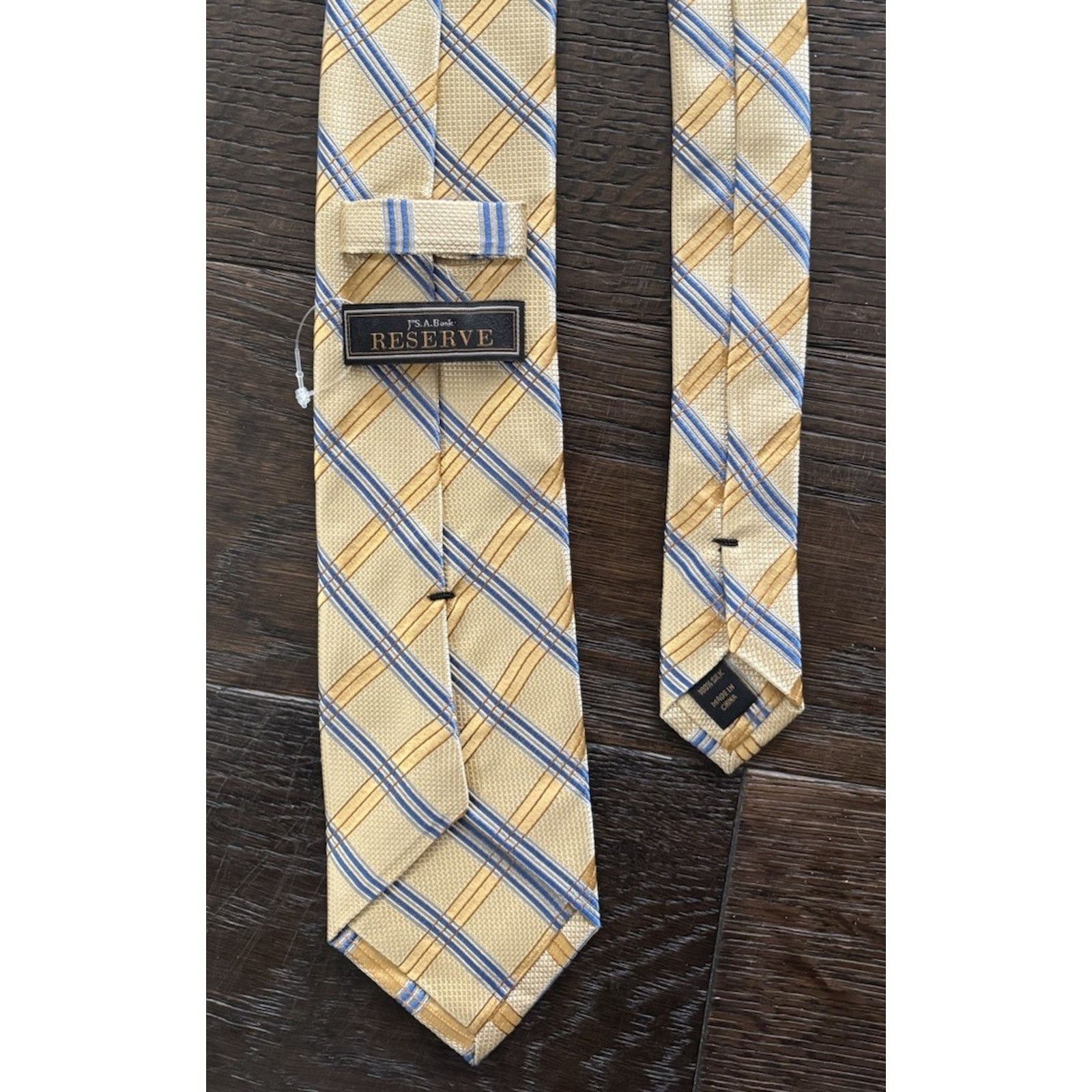 Jos. A. Bank Jos. A. Bank Reserve Silk Yellow Blue Plaid Check Business Size ONE SIZE - 2 Thumbnail