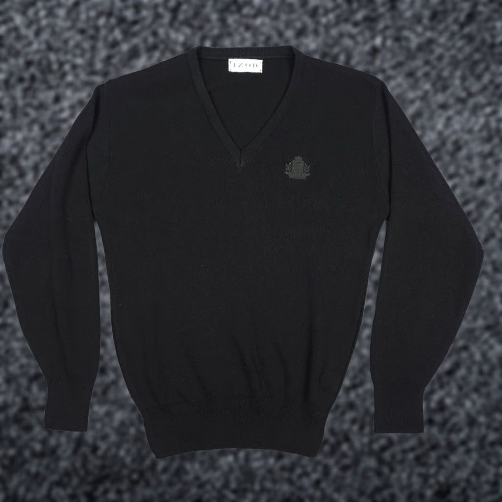 Izod VINTAGE IZOD Sweater Mens Small Black Acrylic V-Neck Made in USA EUC Golf Size US S / EU 44-46 / 1 - 1 Thumbnail