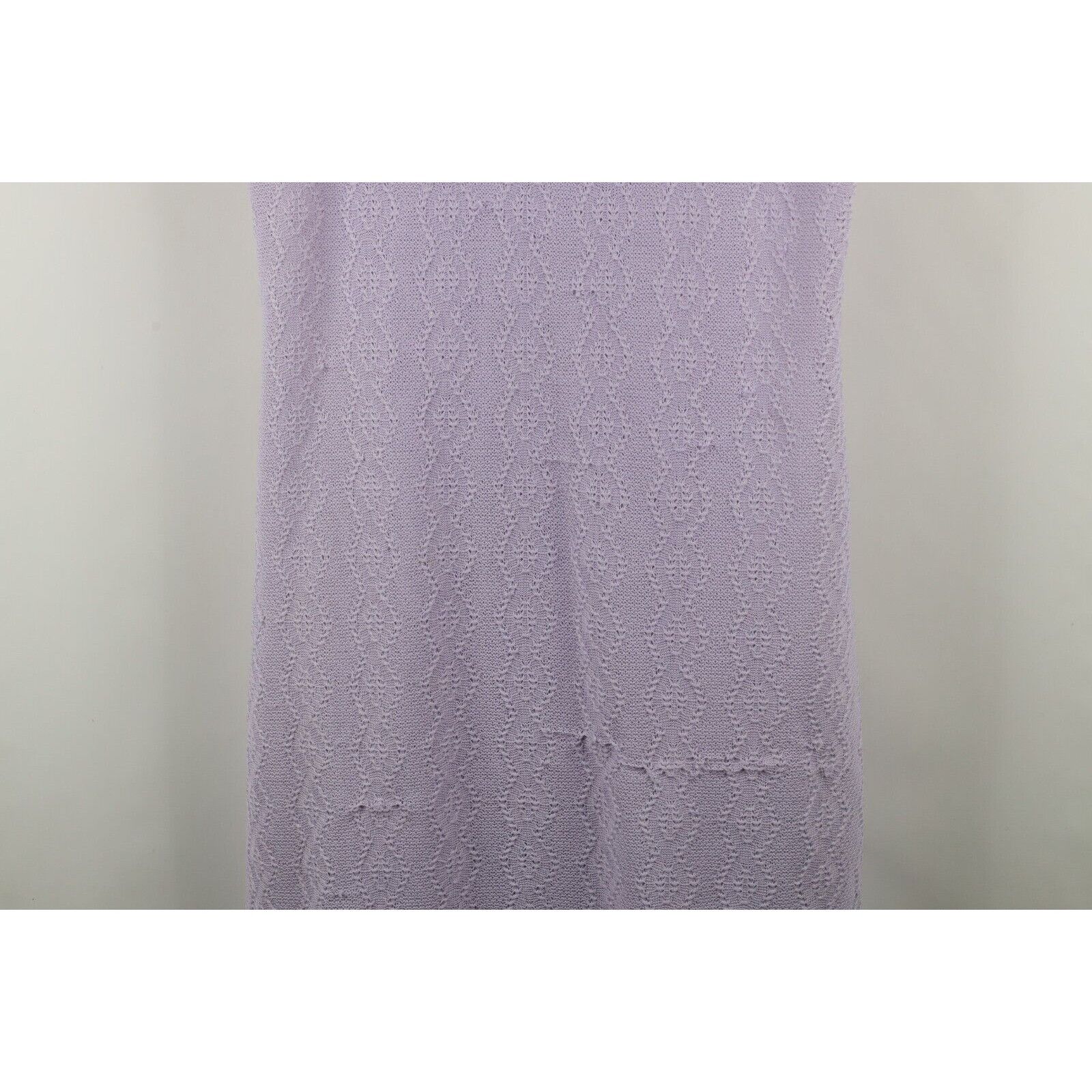 Vintage Vintage 70s Geometric Sheer Crochet Lace Knit Dress Size XXL / US 16-18 / IT 52-54 - 3 Thumbnail