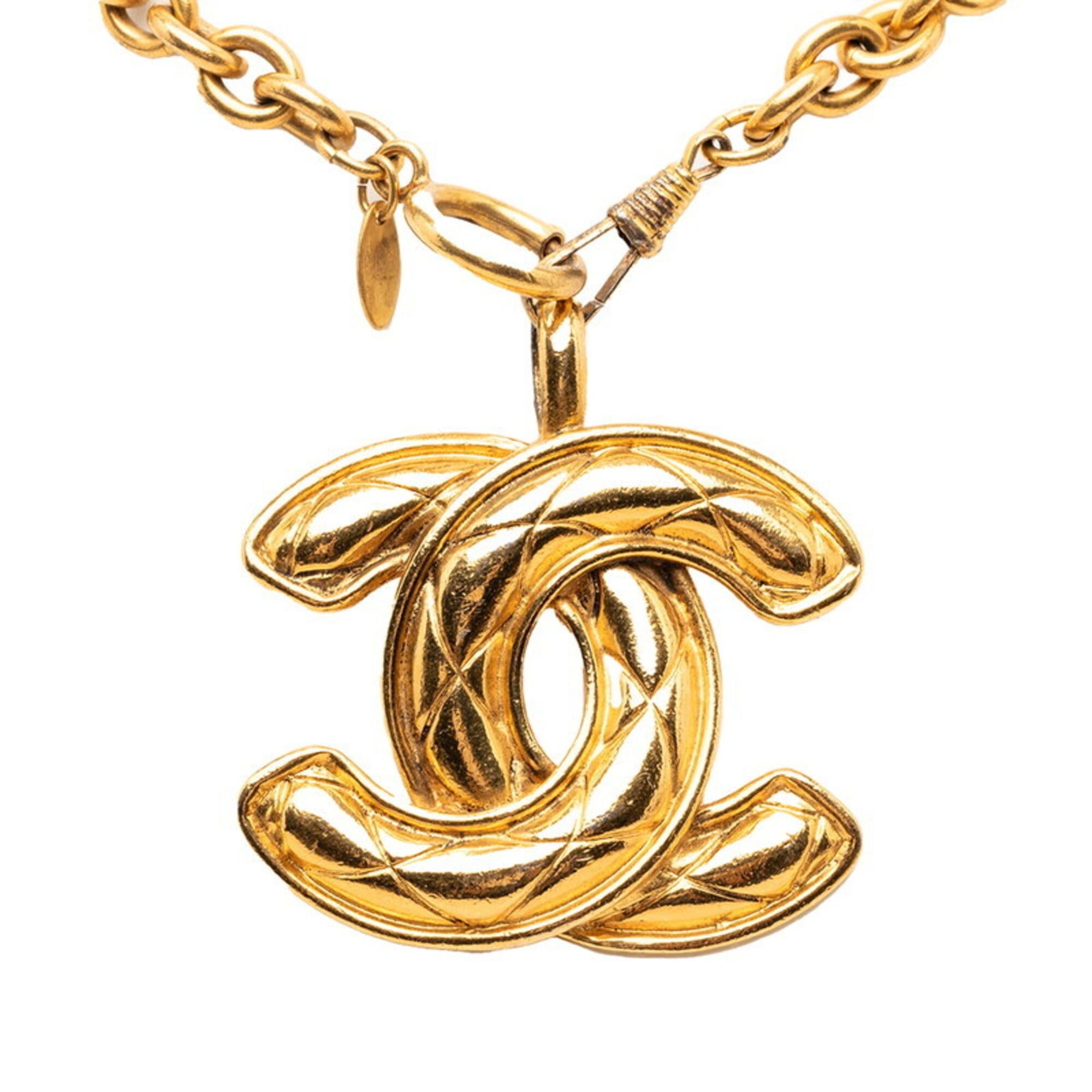 Chanel Chanel Matelassé Coco Mark Chain Necklace, Gold Plated, Women's. Size ONE SIZE - 1 Thumbnail