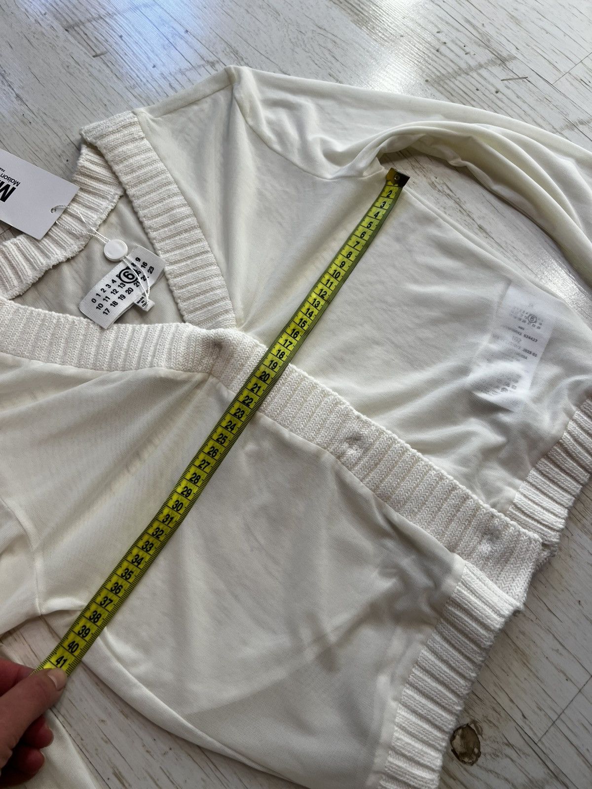 Maison Margiela MM6 Maison Margiela Mesh Cardigan Ivory Size M New Size M / US 6-8 / IT 42-44 - 14 Thumbnail