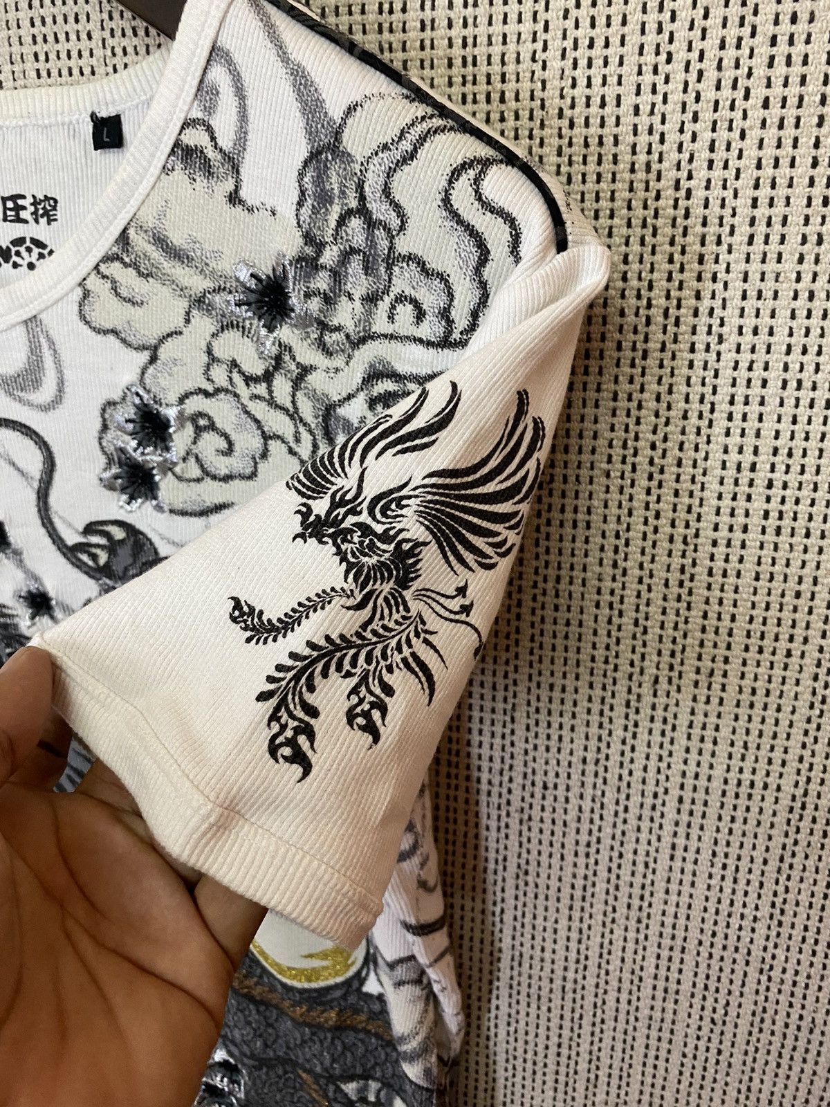 Japanese Brand Sukajan tshirt stretchable full printed dragon Size US L / EU 52-54 / 3 - 8 Thumbnail