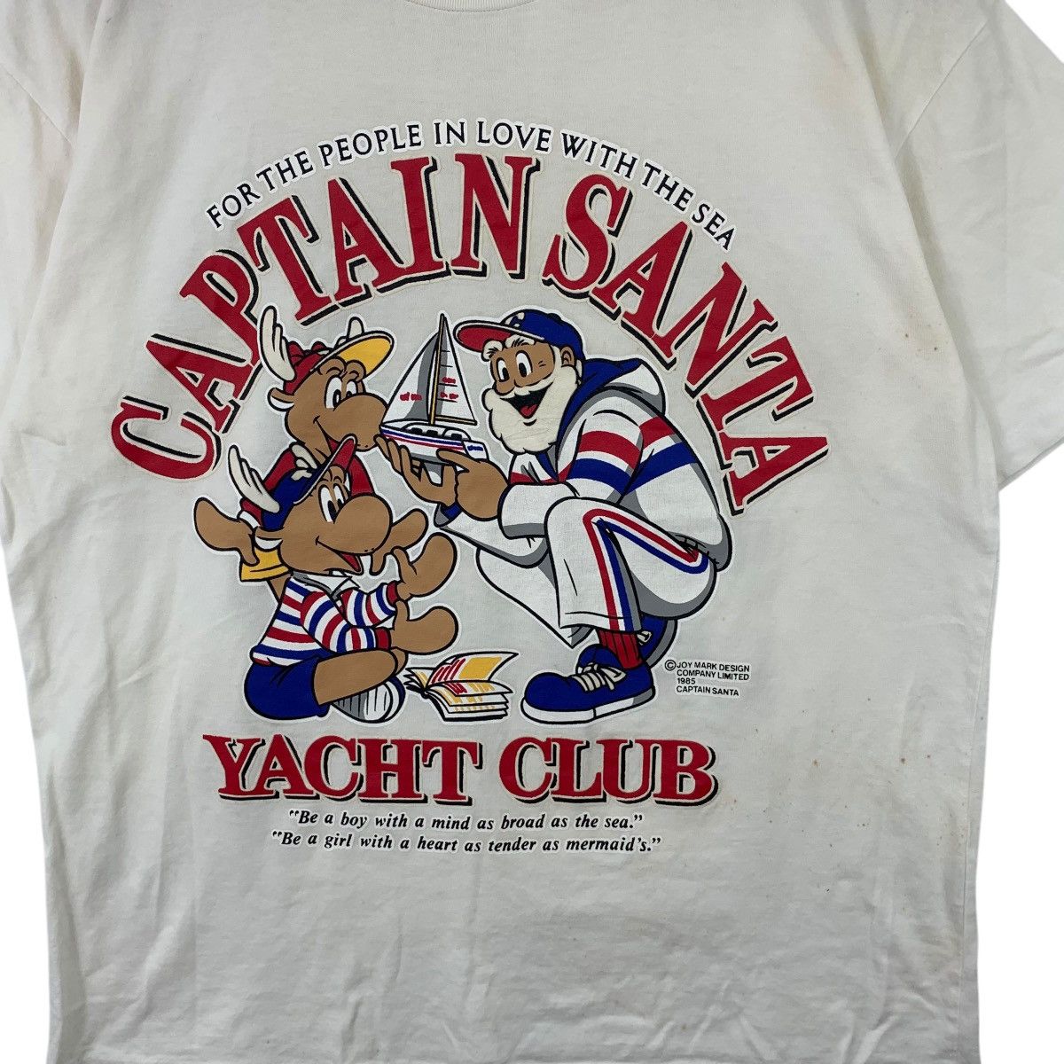 Vintage Vintage 1985 CAPTAIN SANTA YACHT CLUB Cartoon Tee Shirt Top Size US M / EU 48-50 / 2 - 3 Thumbnail
