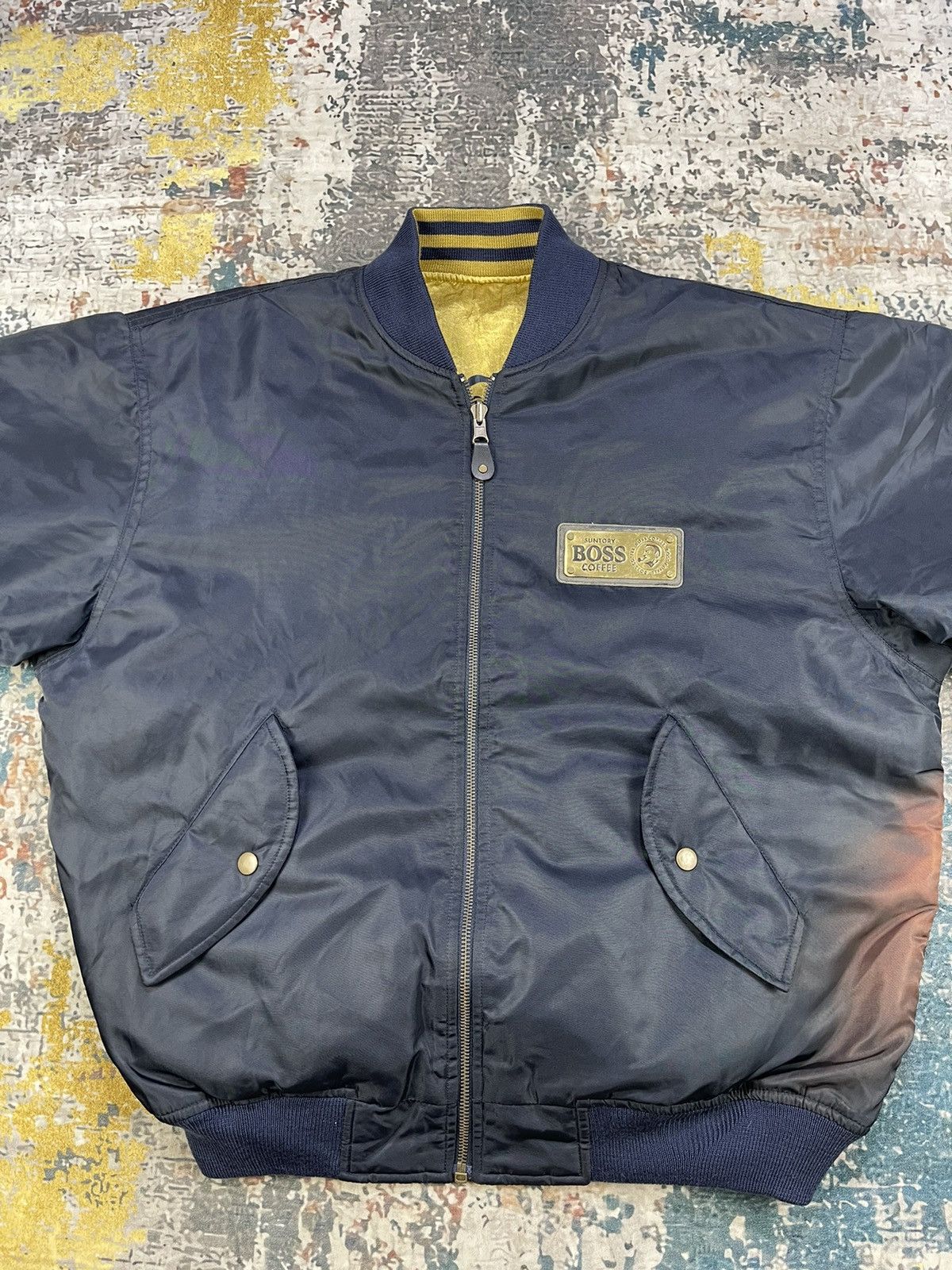 Japanese Brand VINTAGE SUNTORY BOSS REVERSIBLE BOMBERS JACKET Size US XL / EU 56 / 4 - 6 Thumbnail