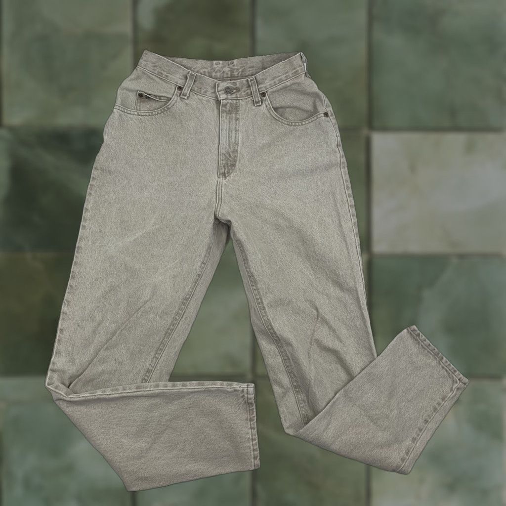 Lee VINTAGE Lee Riveted Jeans Womens 8 Medium Tan Straight Leg 90s Faded USA Size 30" / US 8 / IT 44 - 1 Thumbnail