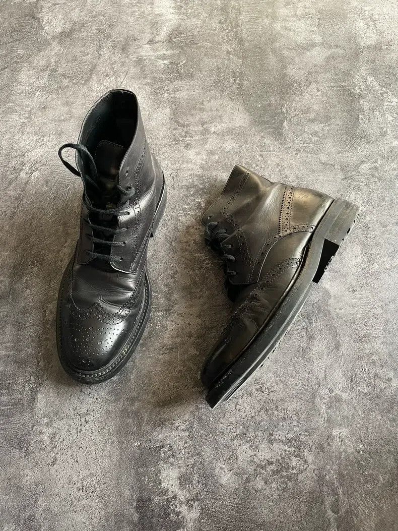 Saint Laurent Paris Saint Laurent Paris Brocade Carved Short Military Boots Size US 7 / EU 40 - 1 Thumbnail