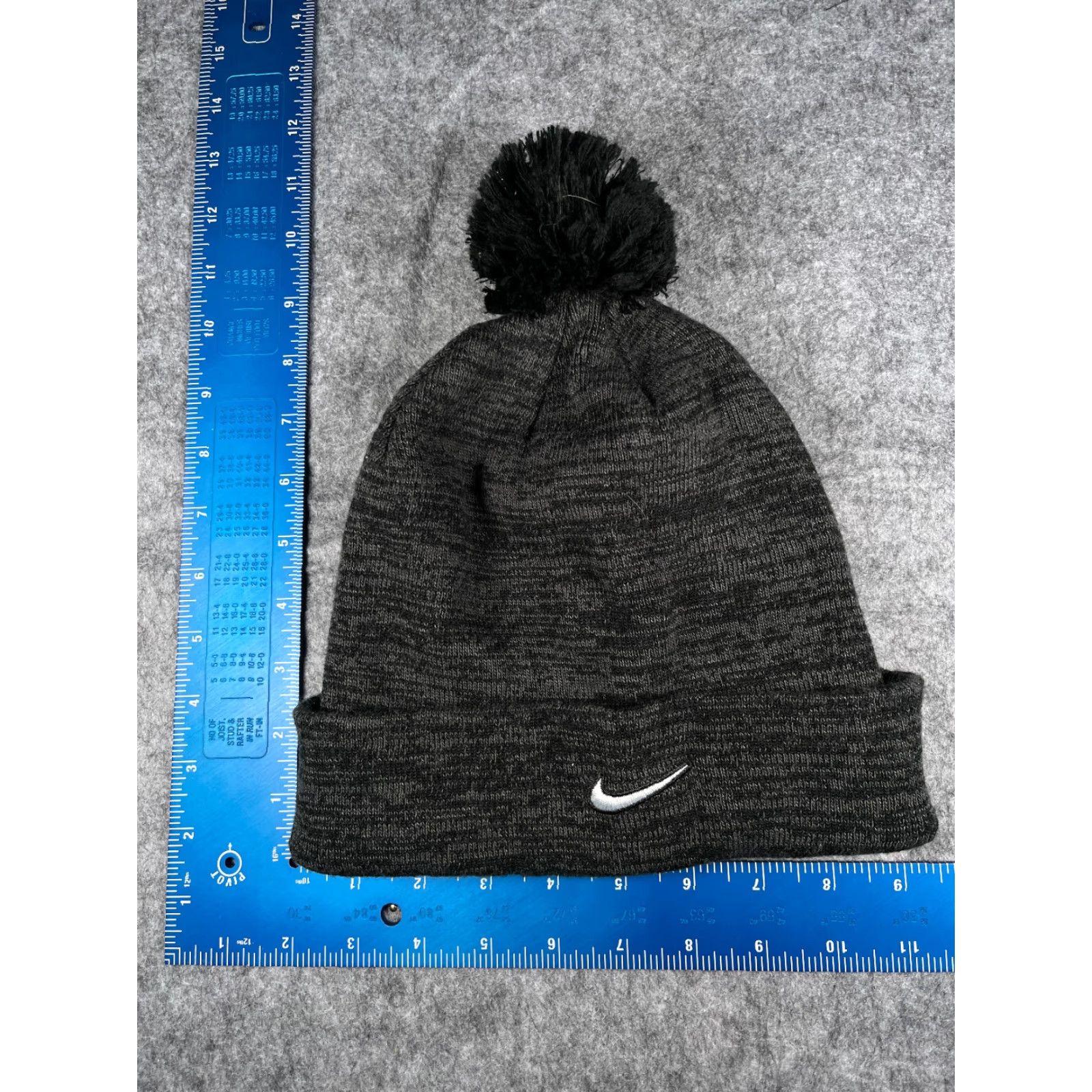 Nike Nike Beanie Toque Hat Adult One Size Gray Knit Acrylic Ski Pom Sports Outdoors Mens Size ONE SIZE - 5 Thumbnail