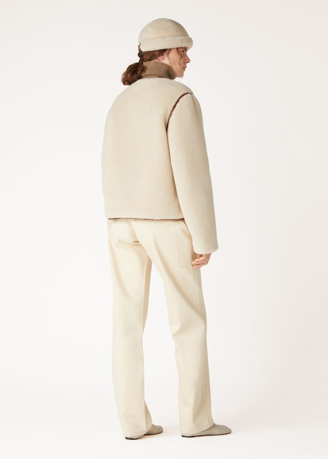 Loro Piana o1w1db10825 FAO3690 Jerry Blouson Jacket in Ivory Size S / US 4 / IT 40 - 5 Thumbnail