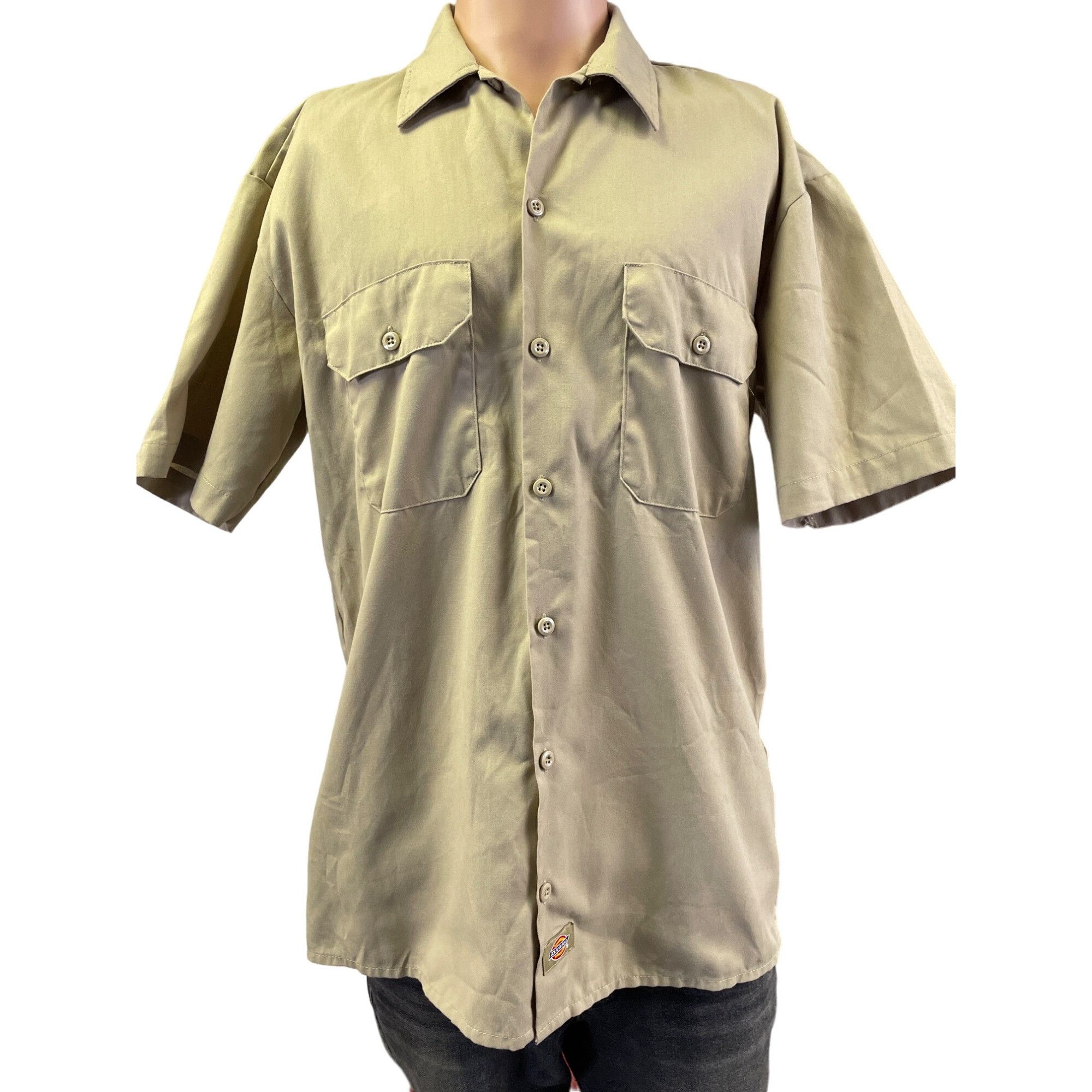 Dickies Dickies Flex Men's Khaki Button up Short Sleeve Work Shirt S Size US M / EU 48-50 / 2 - 1 Thumbnail