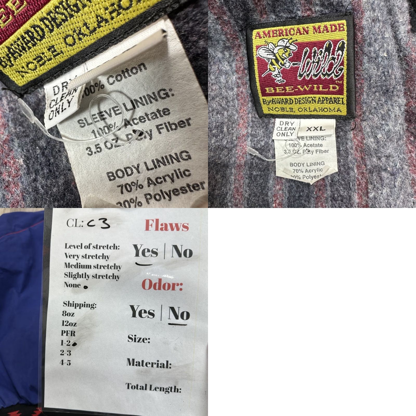 Vintage Bee-Wild XL Denim? Southwestern Blanket Jacket Coat Aztec USA Zip-Up Oklahoma Blue, 90s, Cotton, Casual Mens Size US XXL / EU 58 / 5 - 9 Thumbnail