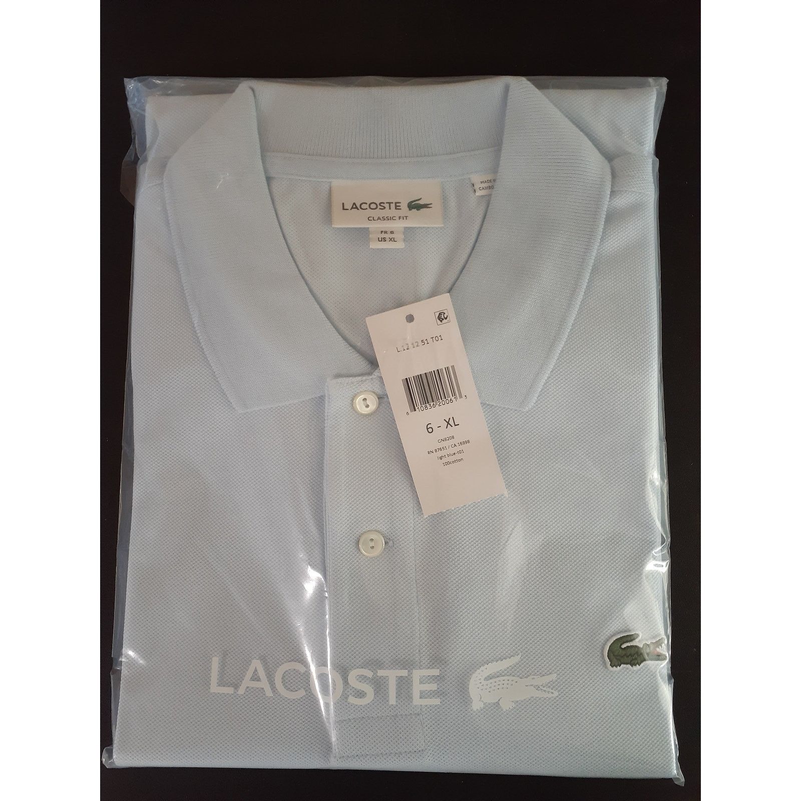 Lacoste Lacoste Mens Classic Fit L1212 Piqué Polo Shirt Rill Blue XL Size US XL / EU 56 / 4 - 2 Thumbnail