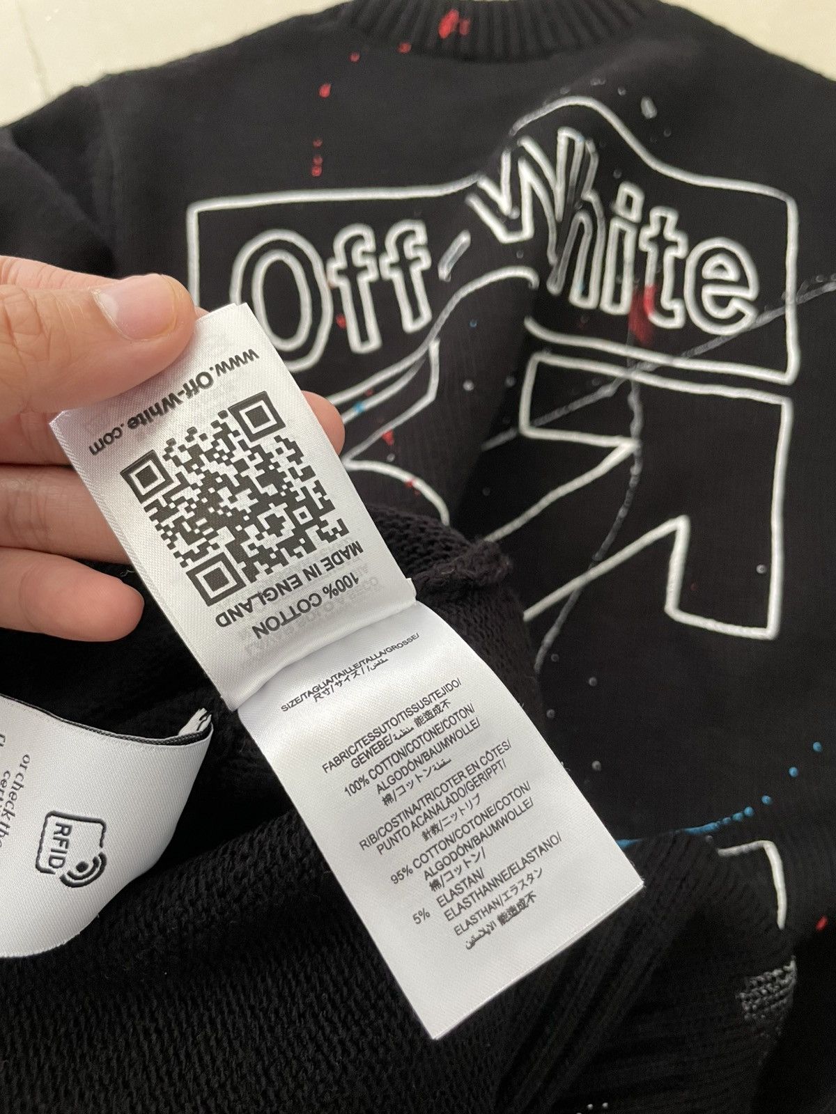 Japanese Brand Off White Sweatshirt with Paint Splash Design Size US M / EU 48-50 / 2 - 11 Thumbnail