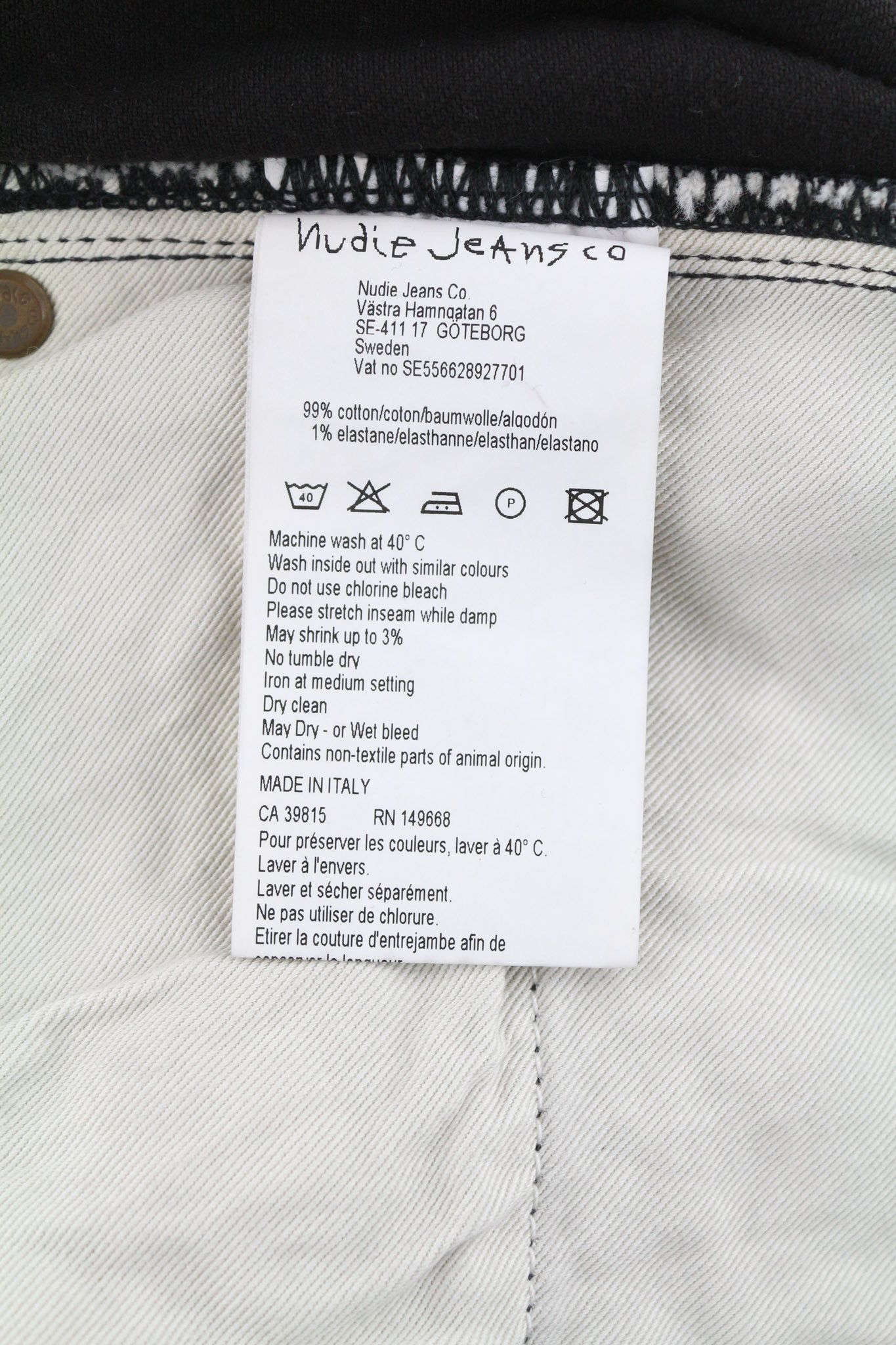 Nudie Jeans PIPE LED W30/L32 Grey Marble Organic Skinny Washed 81910 Size US 30 / EU 46 - 6 Thumbnail