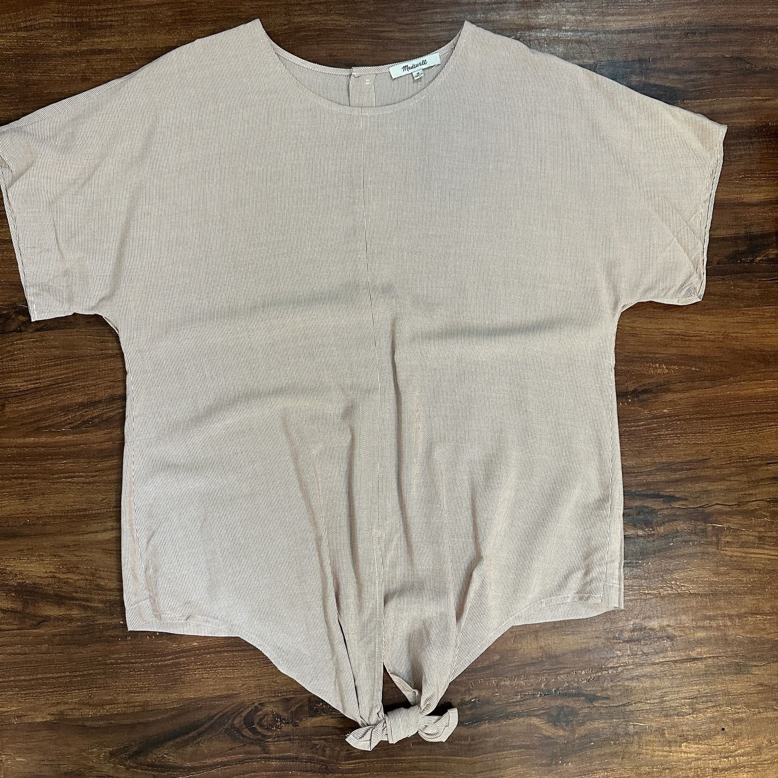 Madewell Madewell Button Back Tie Front Stripe Top Shirt M Size M / US 6-8 / IT 42-44 - 4 Thumbnail