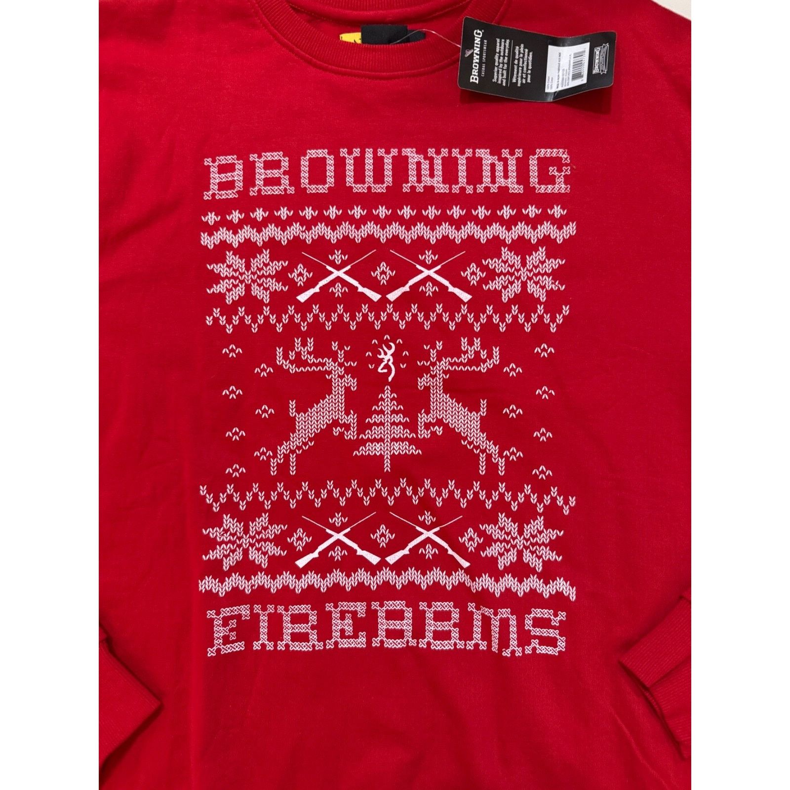 & Other Stories Browning Christmas Sweatshirt L/XL Red Firearms Reindeer Size US L / EU 52-54 / 3 - 7 Thumbnail