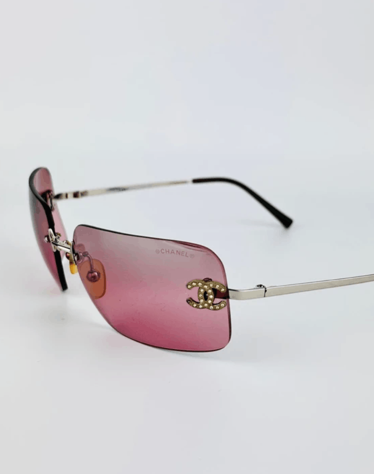 Chanel CHANEL Sunglasses 4017-D Rimless Rhinestone Size ONE SIZE - 3 Thumbnail