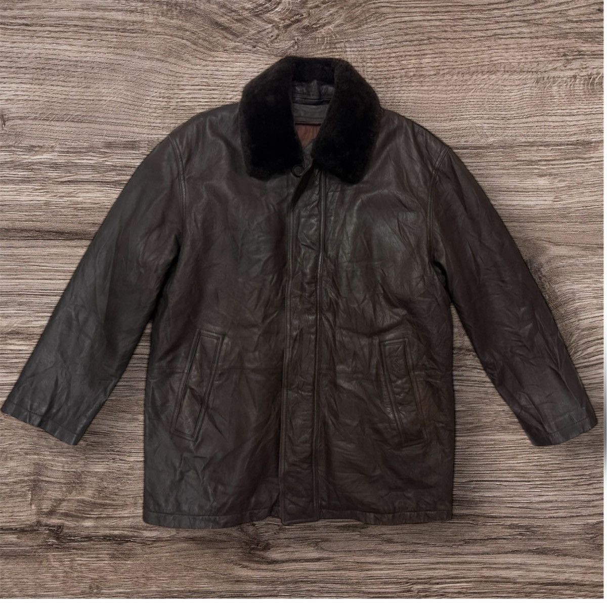 Yves Saint Laurent VTG YSL Shearling Leather Jacket Size US L / EU 52-54 / 3 - 1 Thumbnail